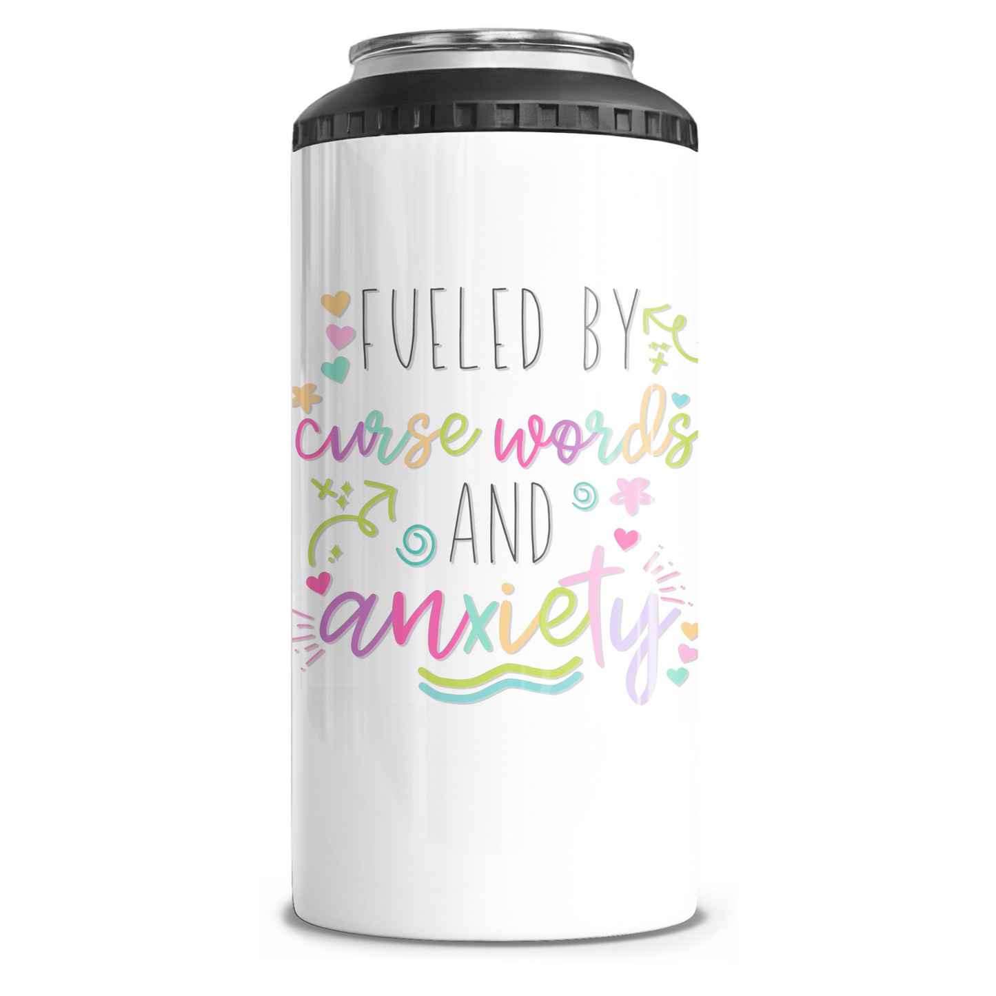 Fueled By Anxiety And Curse Words 4 in 1 Can Cooler