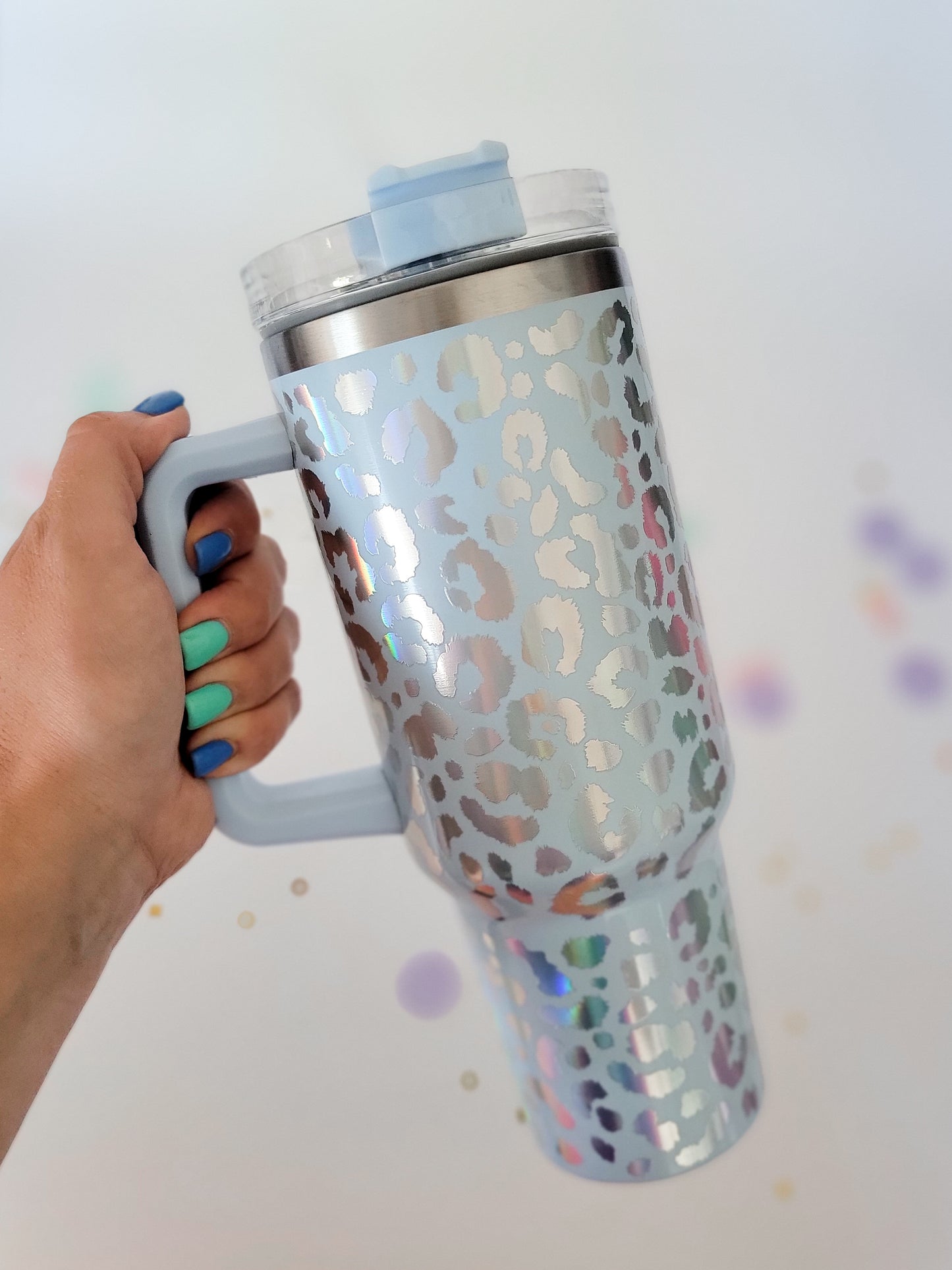 Holographic Leopard Print 40 Oz  Tumbler (Multiple Colors Available)