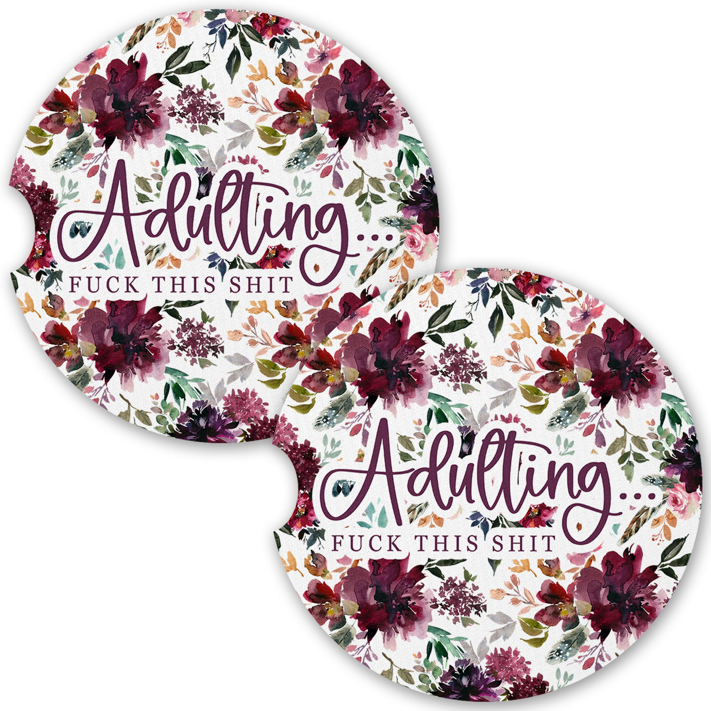 Adulting, Fuck This Shit Car Coaster Set (Set of 2)