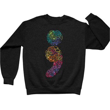 Floral Semicolon Crewneck