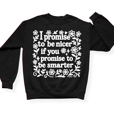 I Promise To Be Nicer If You Promise To Be Smarter Crewneck
