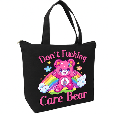 Don't Fucking Care Bear Zippered Tote Bag