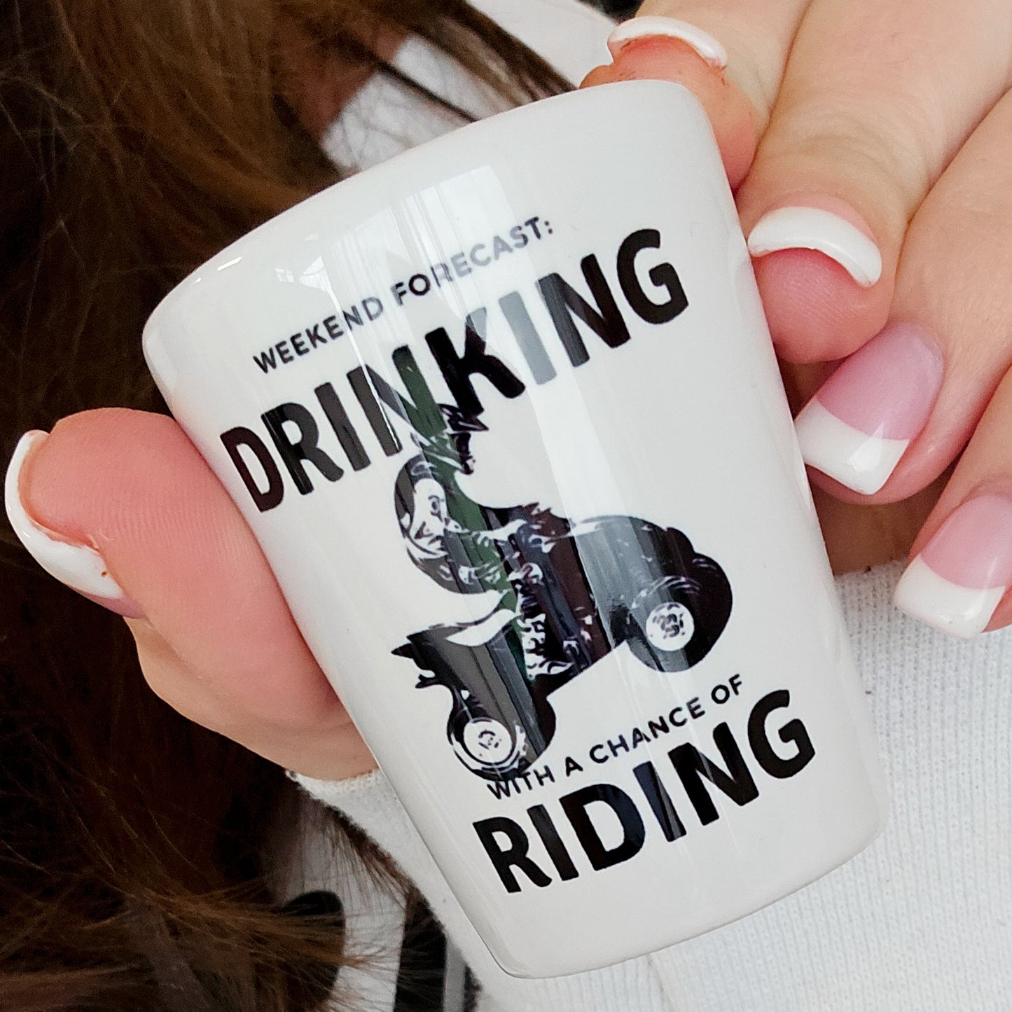 Drinking And Riding Shot Glass