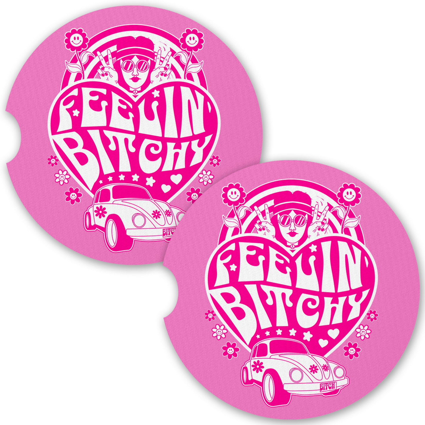 Feelin' Bitch Car Coaster Set