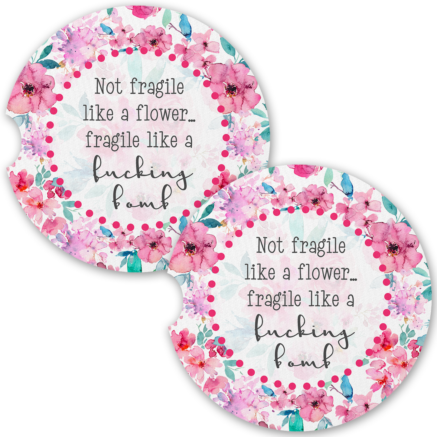 Fragile Like A Bomb Car Coaster Set