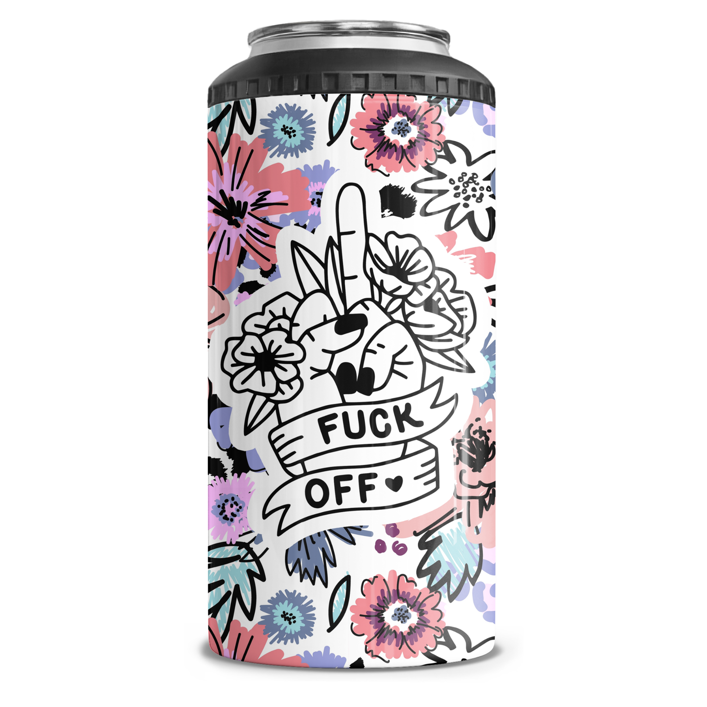 Fuck Off Floral 4 in 1 Can Cooler