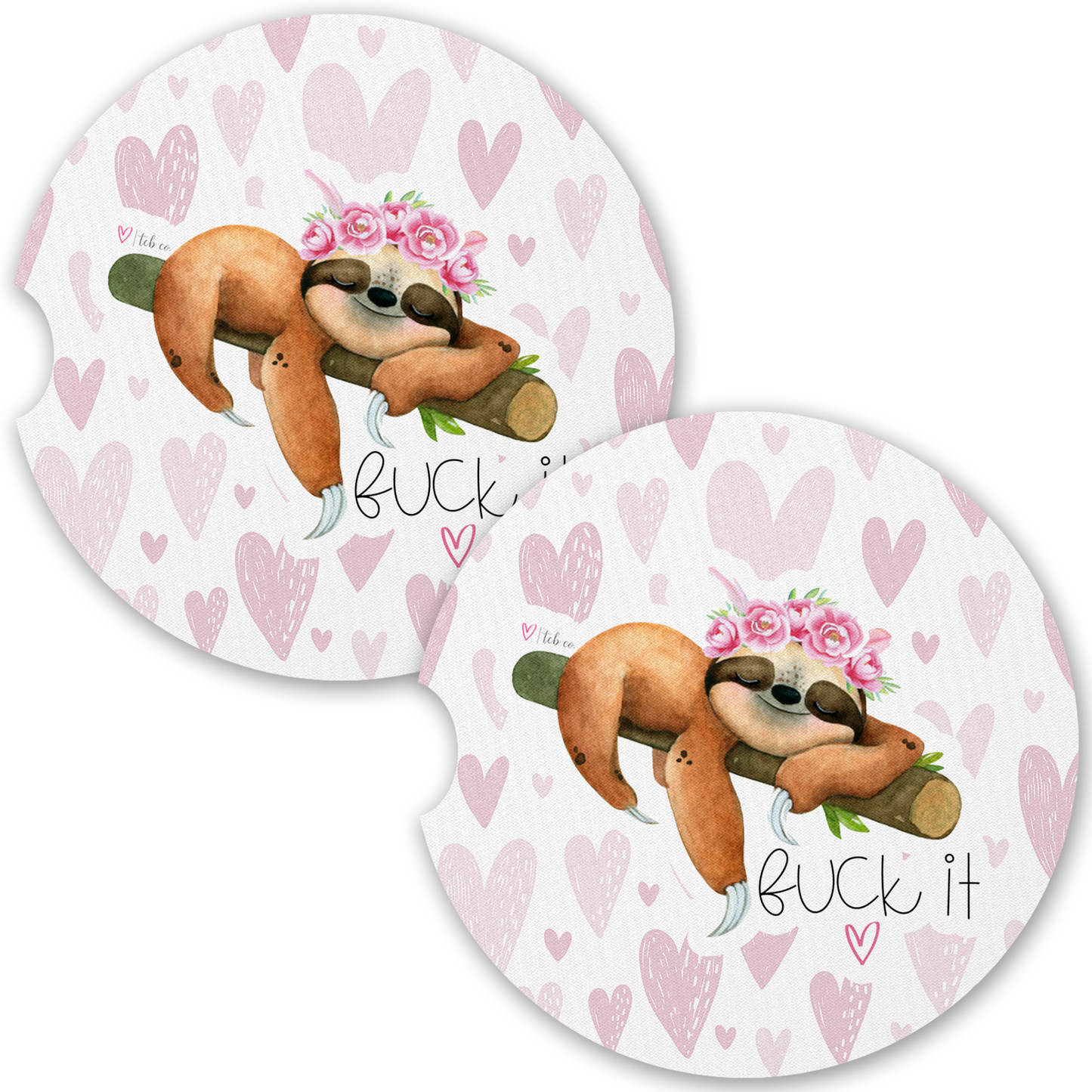 Fuck It Sloth Car Coaster Set