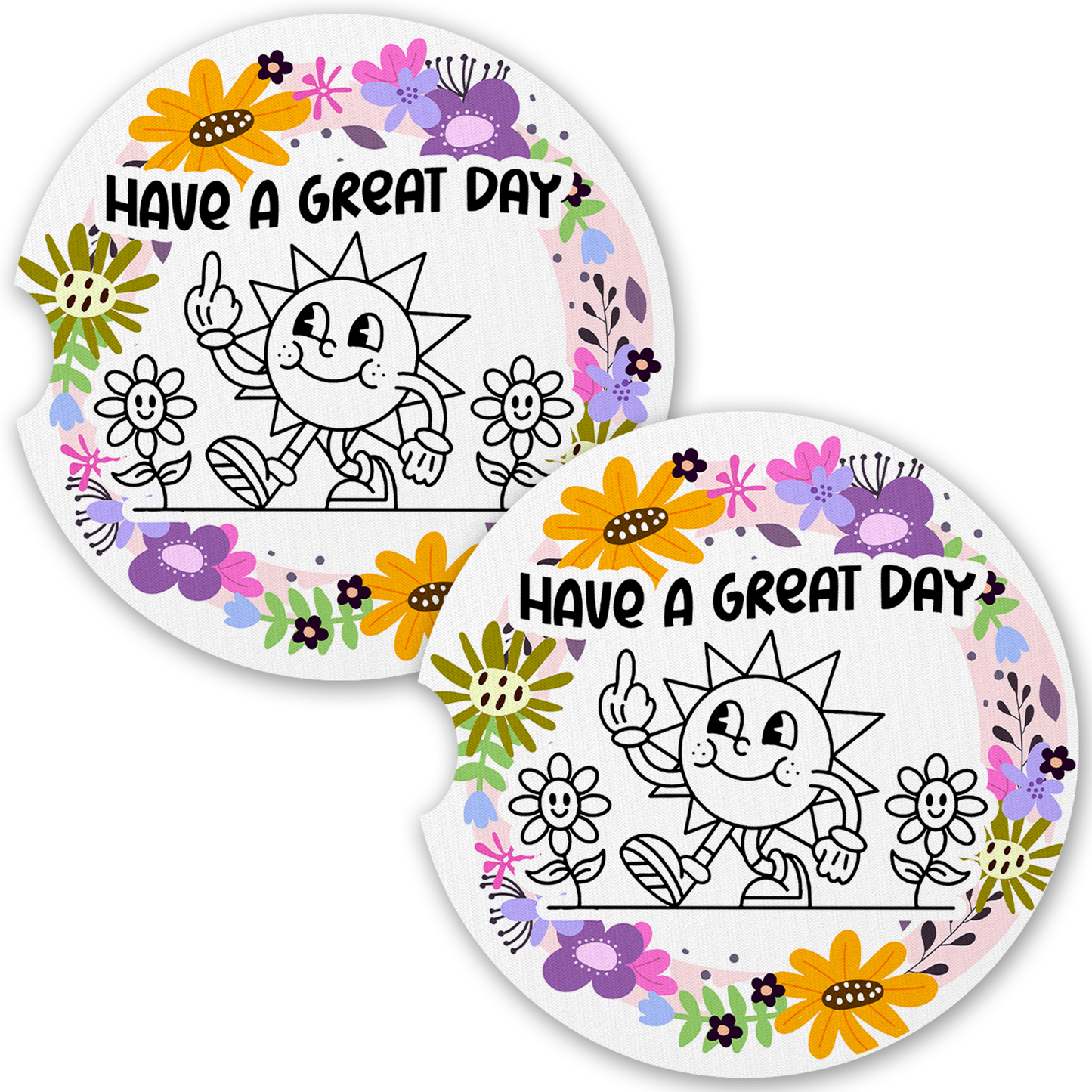 Have A Great Day Car Coaster Set (Set of 2)