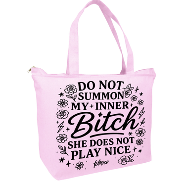 Do Not Summon My Inner Bitch Zippered Tote Bag