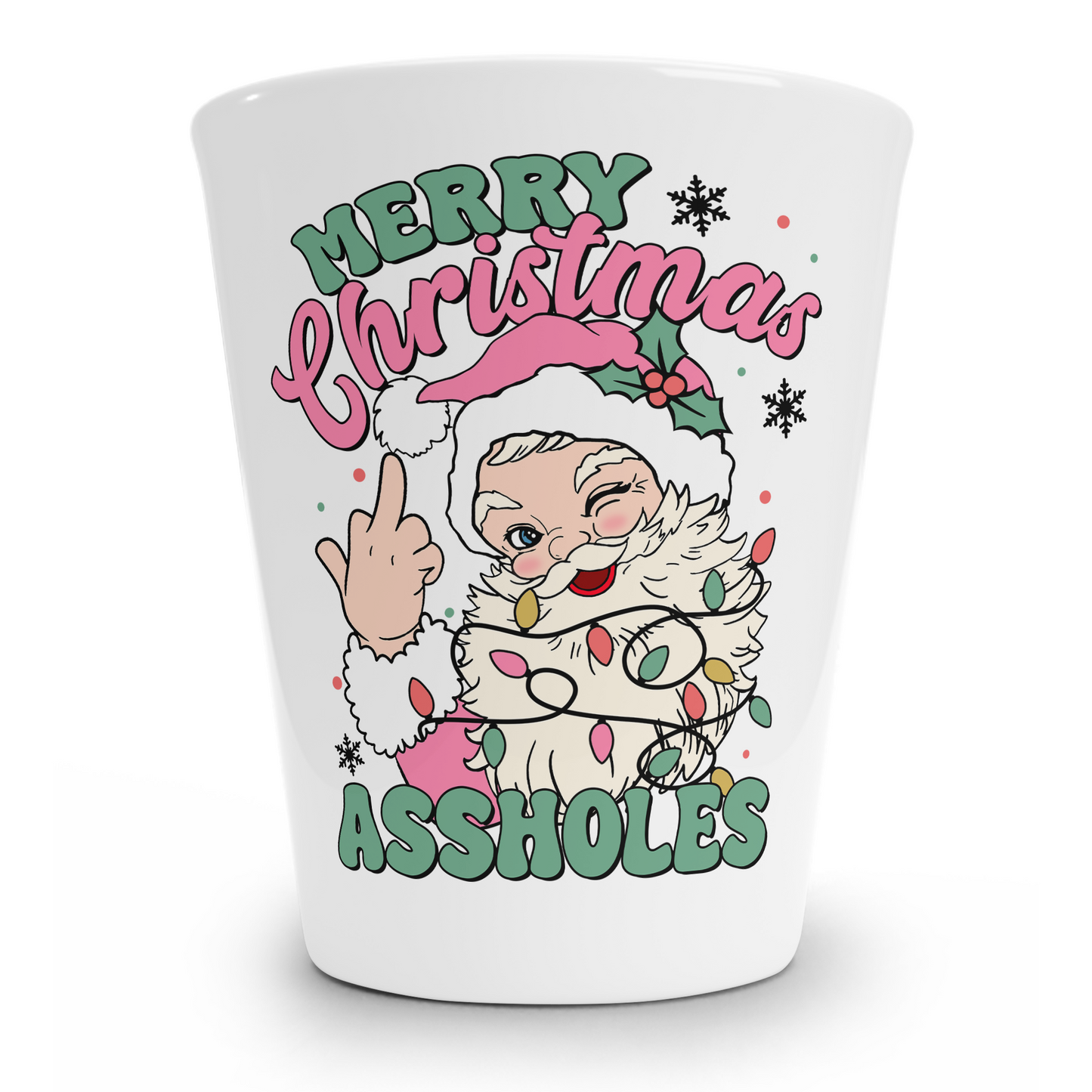 Merry Christmas Assholes Shot Glass