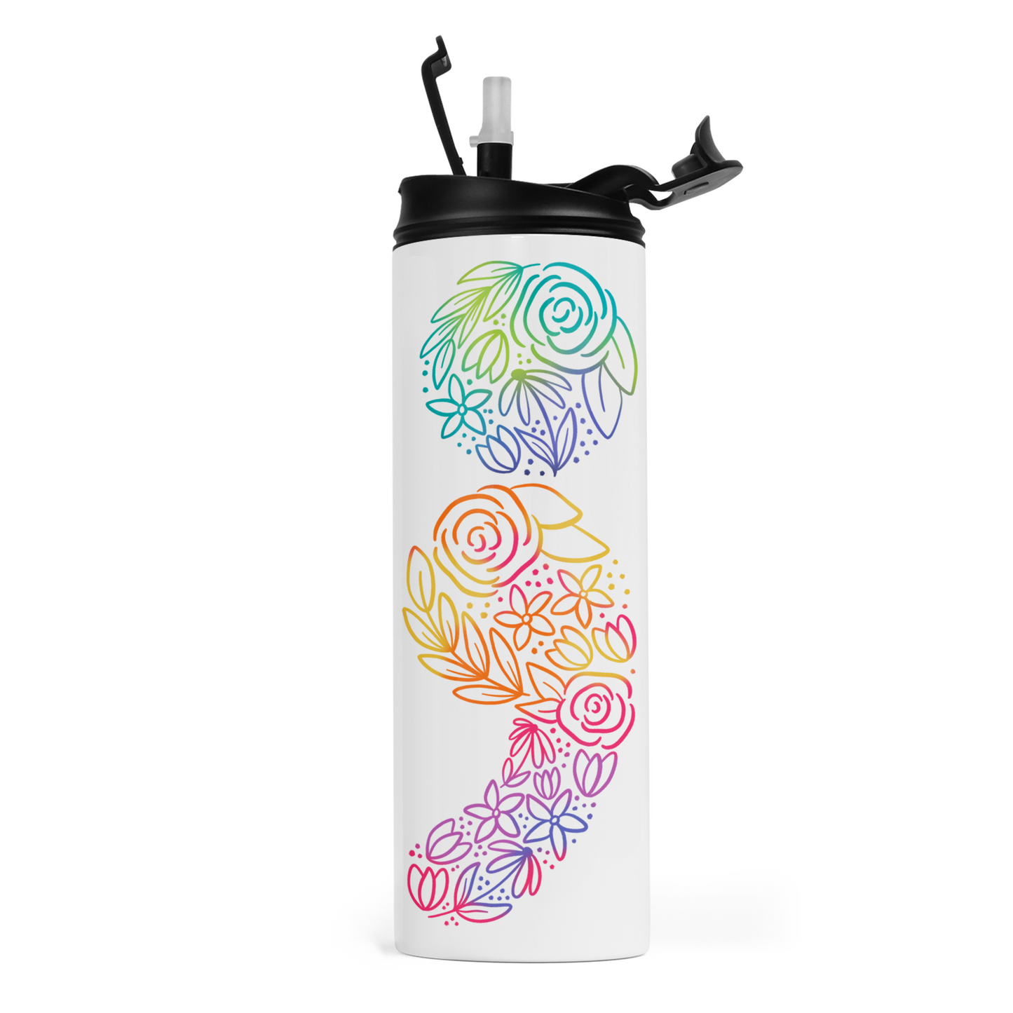 Floral Semicolon Travel Tumbler
