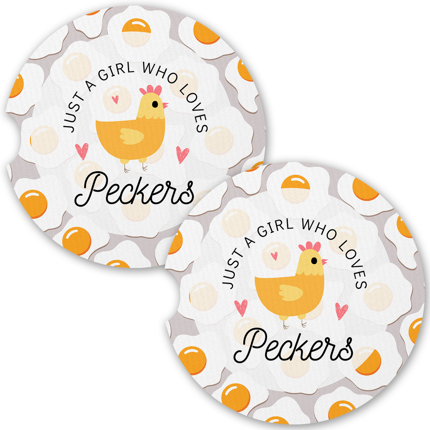 Just A Girl Who Loves Peckers Car Coaster Set