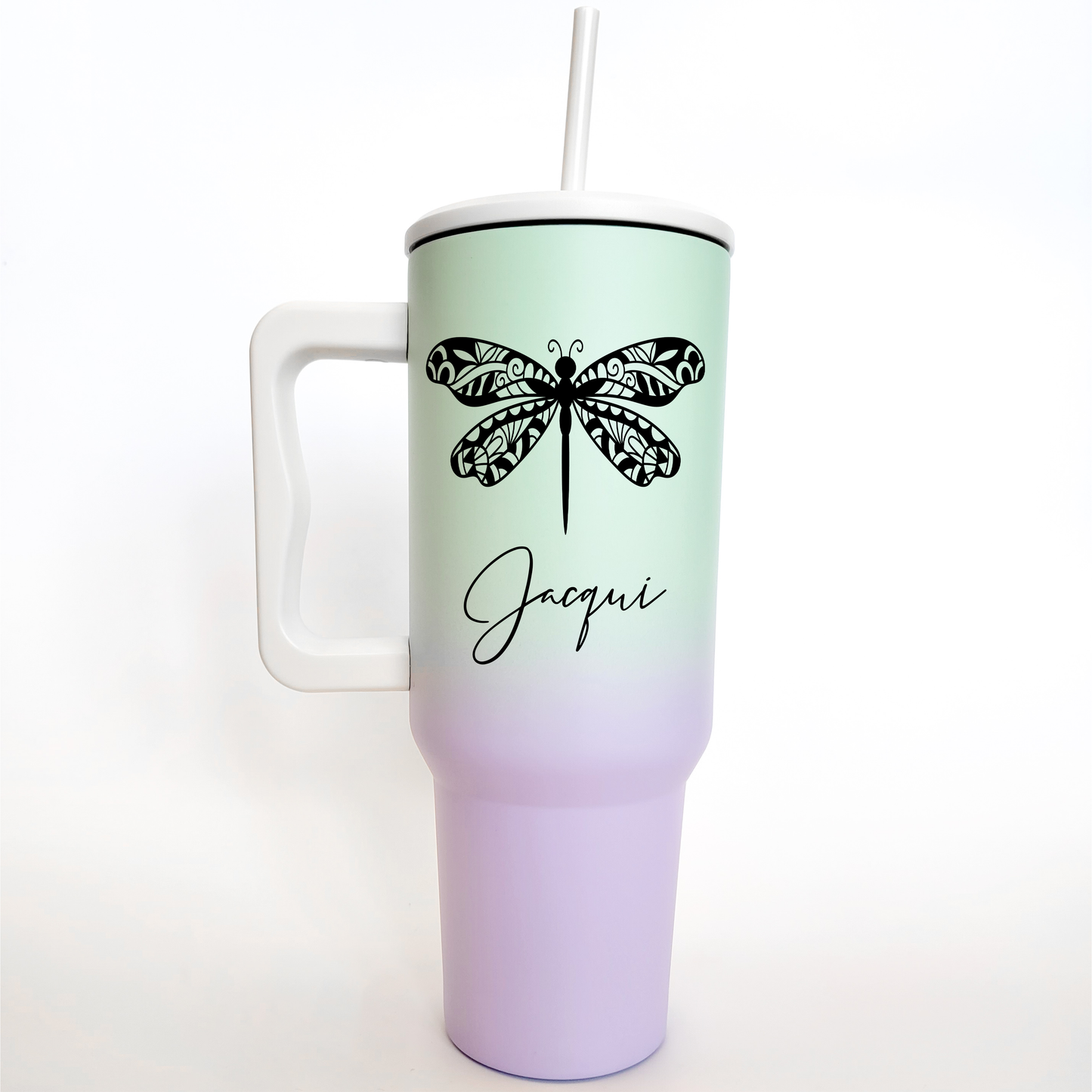 Personalized Dragonfly Ombre 40 Oz Tumbler