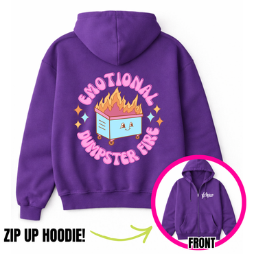 Emotional Dumpster Fire Zip-Up Hoodie