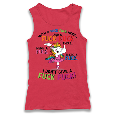 Fuck Fuck Here Unicorn Racerback Tank
