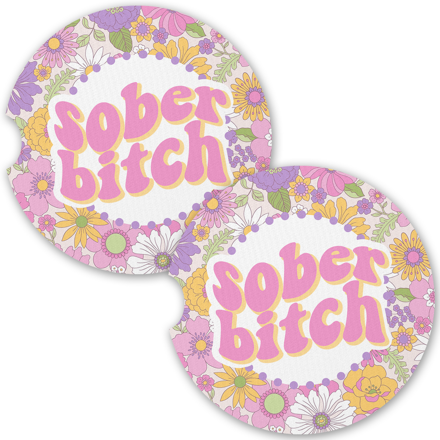 Sober Bitch Car Coaster Set (Set of 2)
