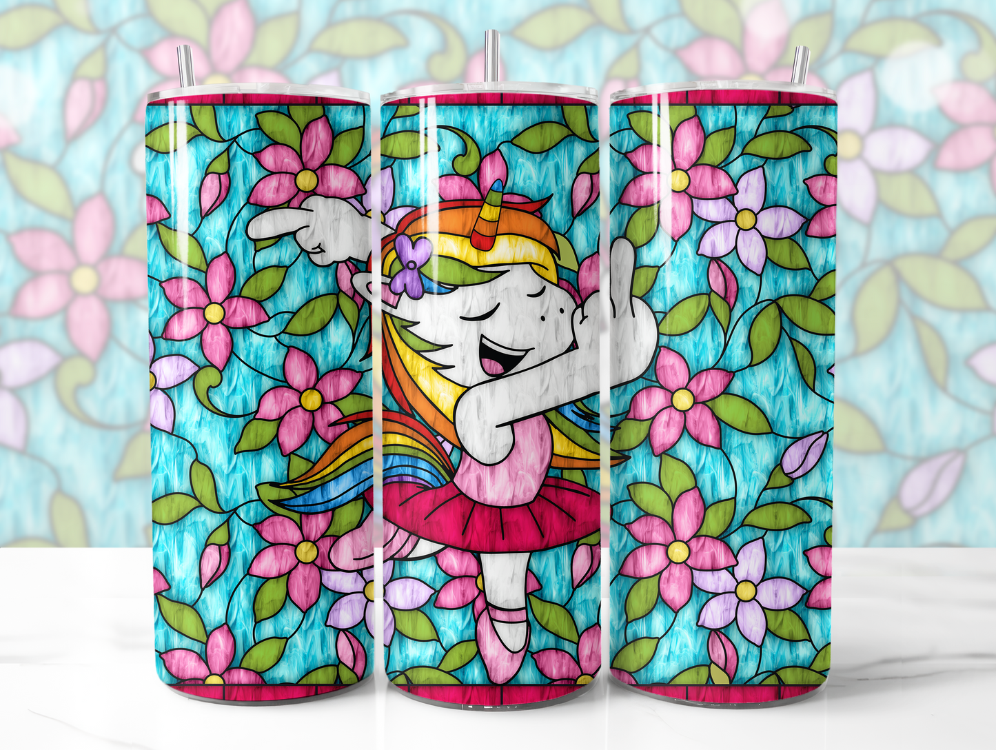 Funny Middle Finger Unicorn Tumbler