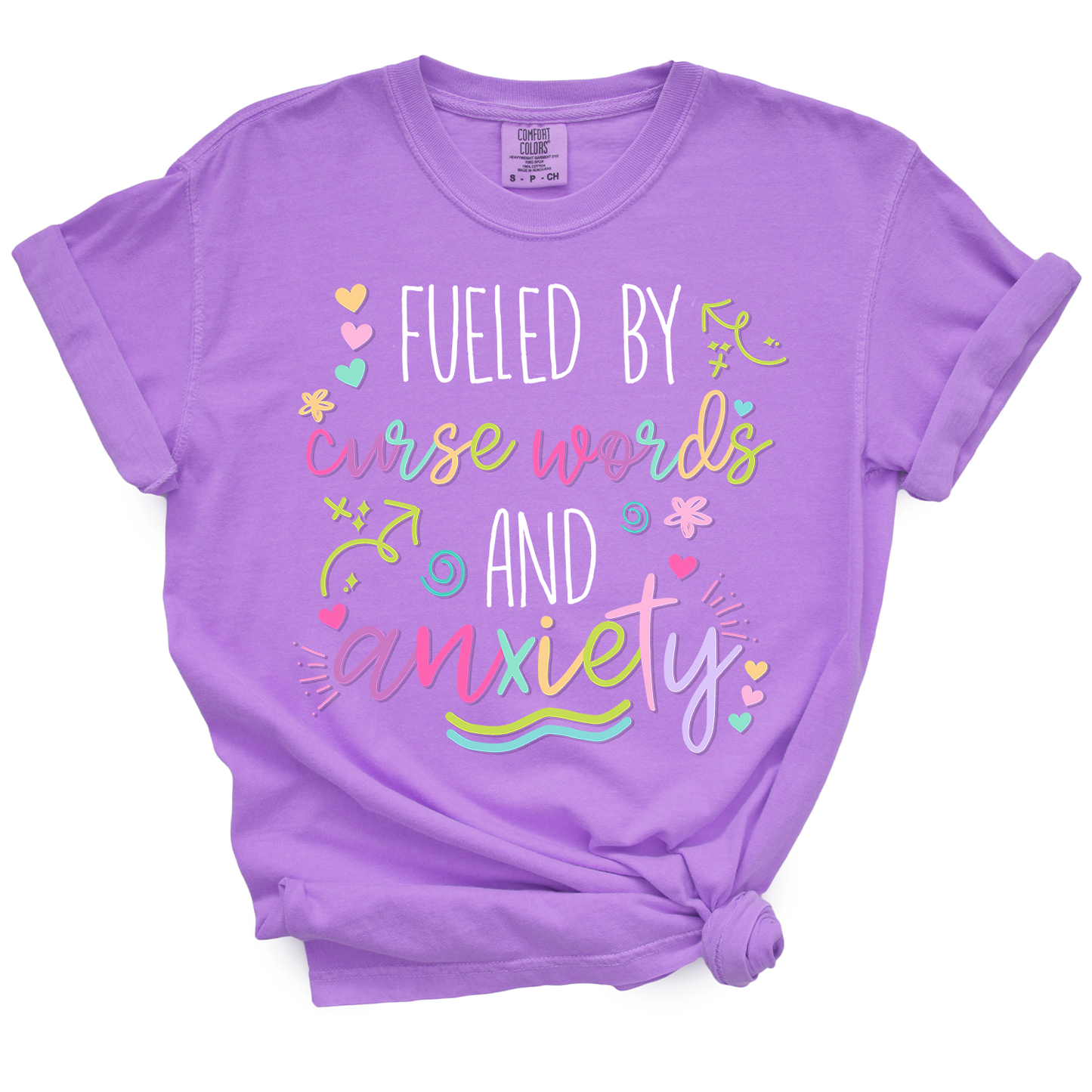 Fueled by Anxiety and Curse Words Tshirt