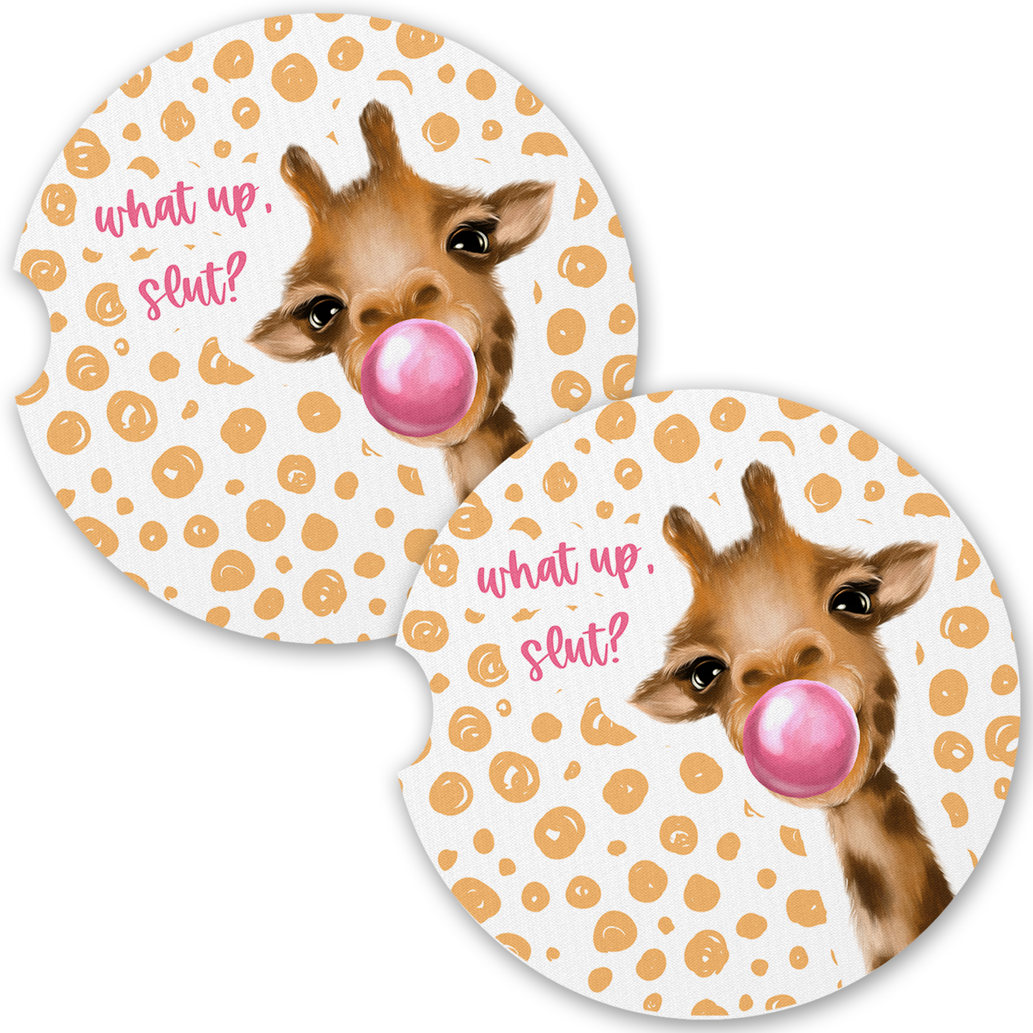 What Up, Slut Car Coaster Set (Set of 2)