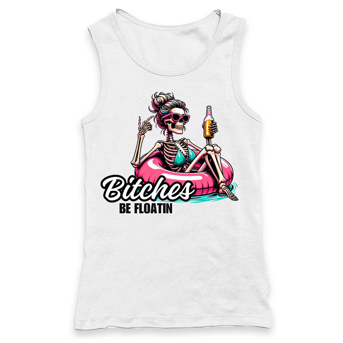 Bitches Be Floating Racerback Tank