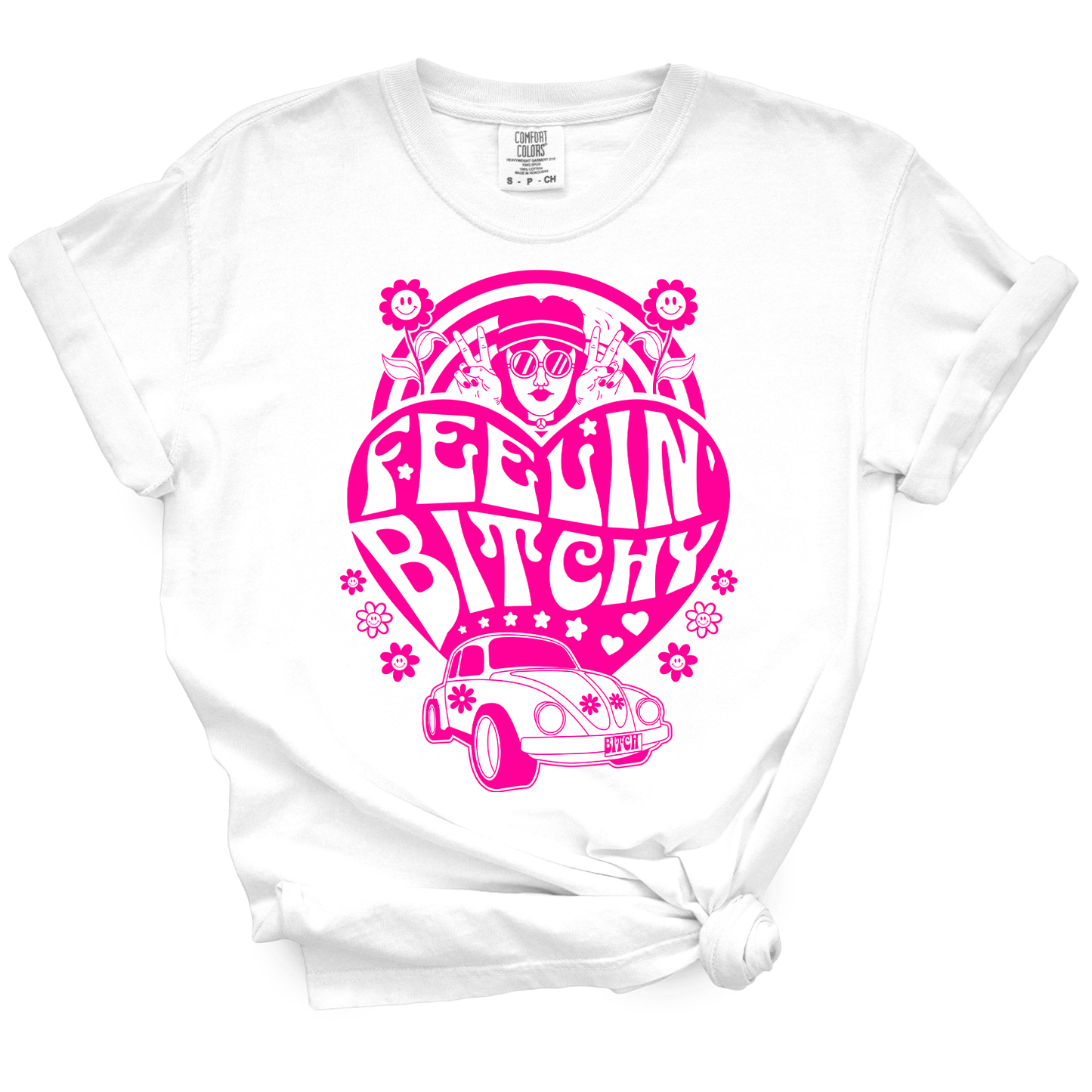 Feelin' Bitchy Neon Pink Print TShirt