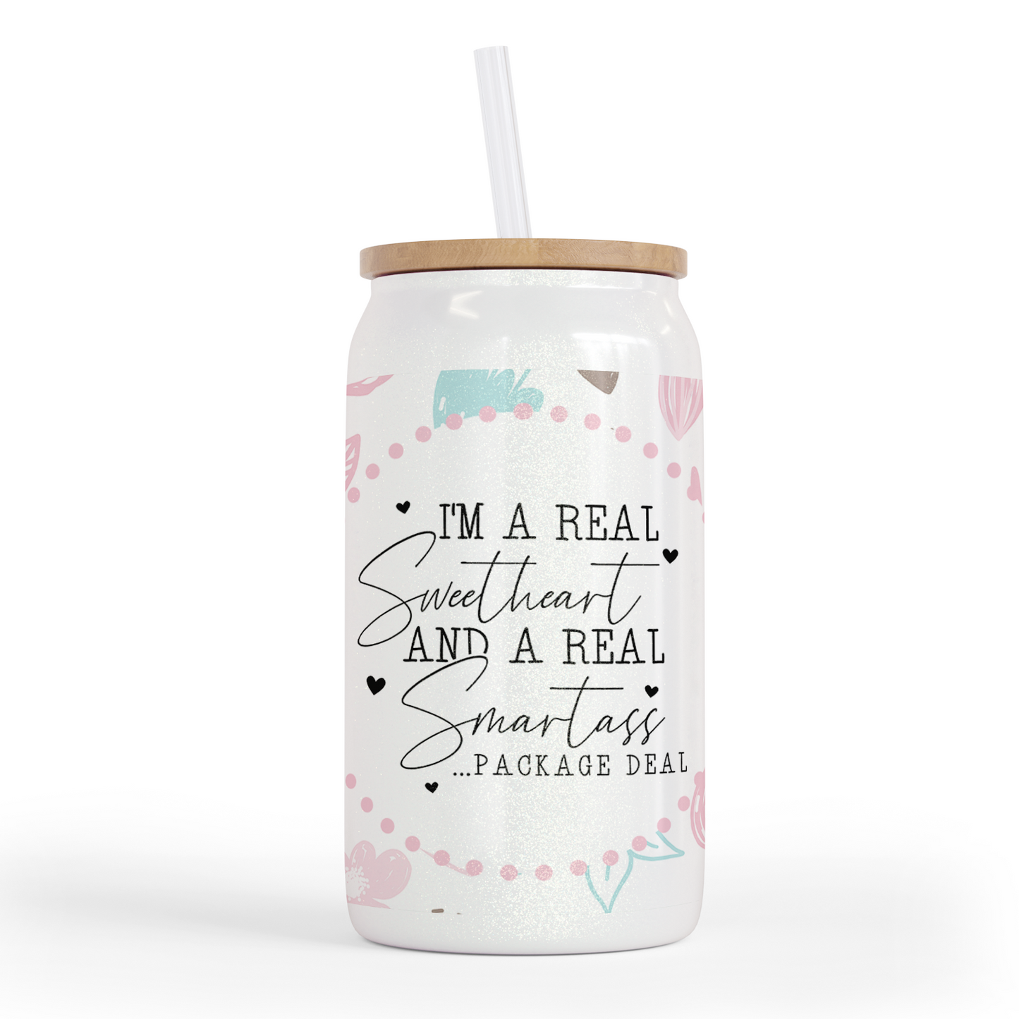 Sweetheart Smartass 16 Oz Shimmer Glass Jar