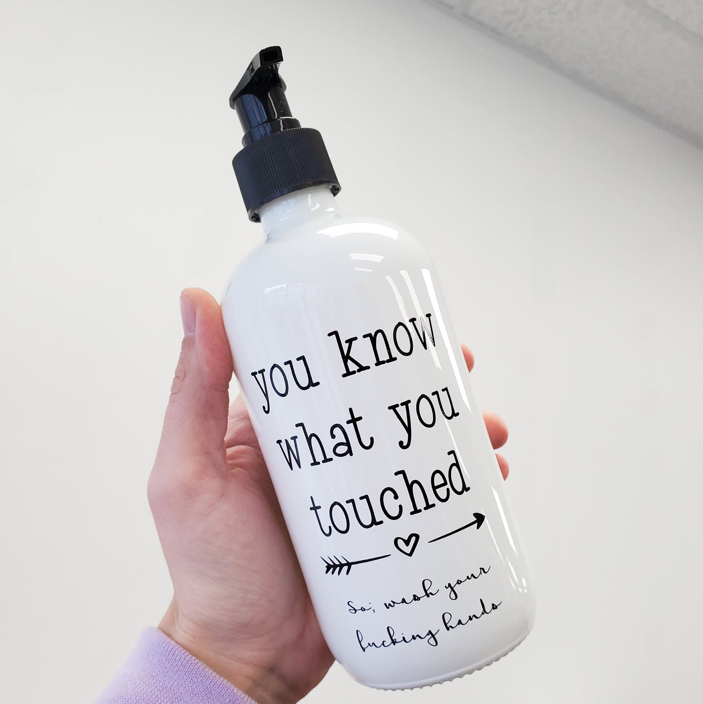 Wash Your Fucking Hands Glass Soap Dispenser (clearance)