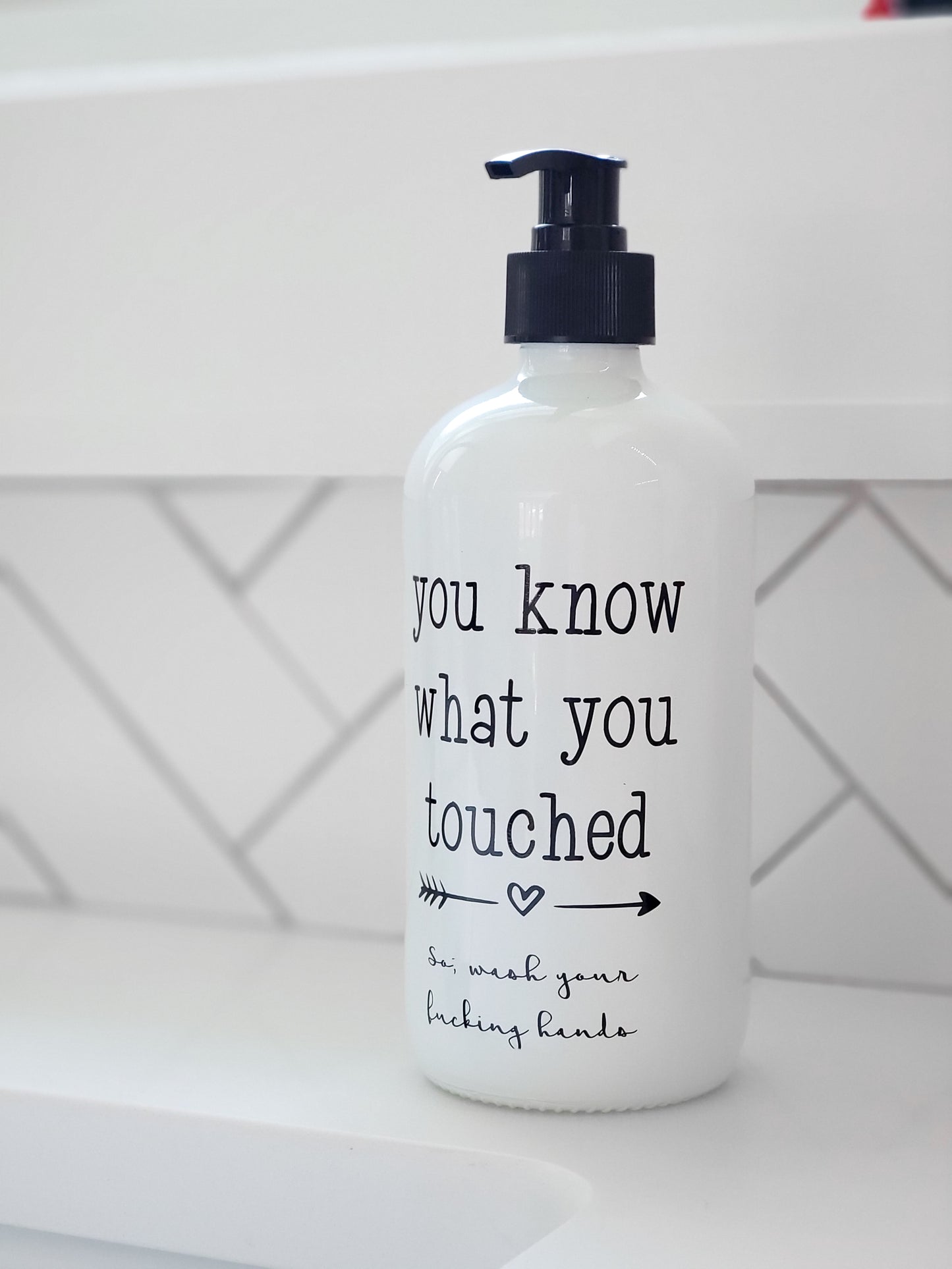 Wash Your Fucking Hands Glass Soap Dispenser (clearance)