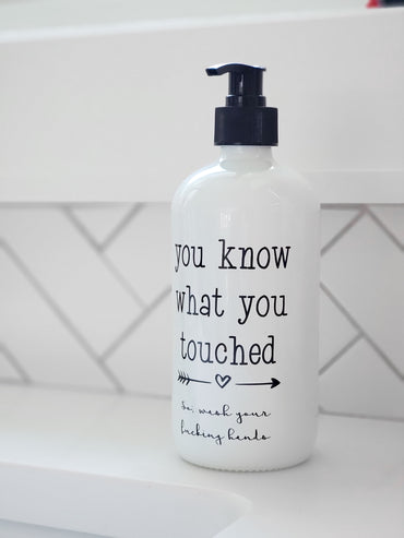 Wash Your Fucking Hands Glass Soap Dispenser (clearance)