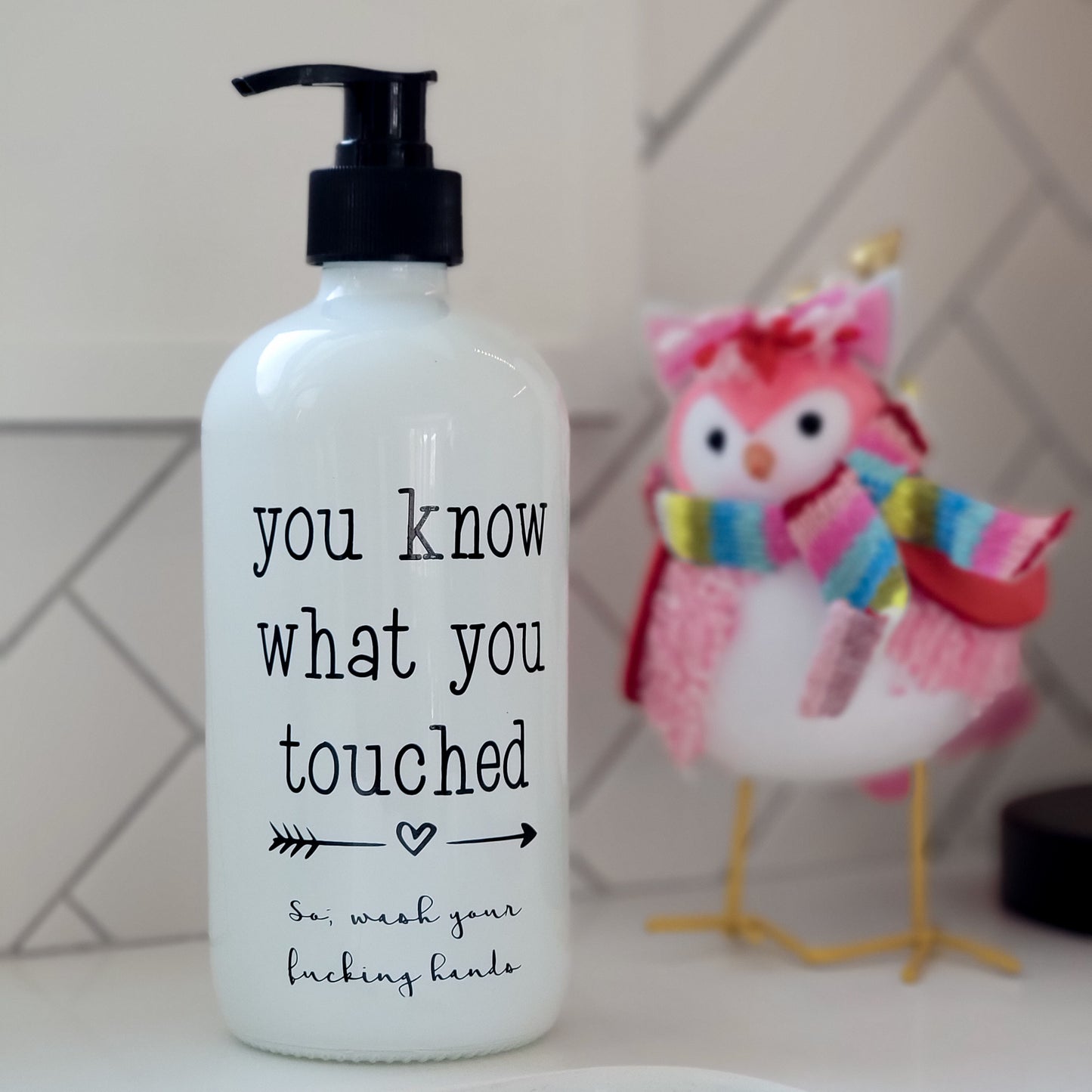 Wash Your Fucking Hands Glass Soap Dispenser (clearance)