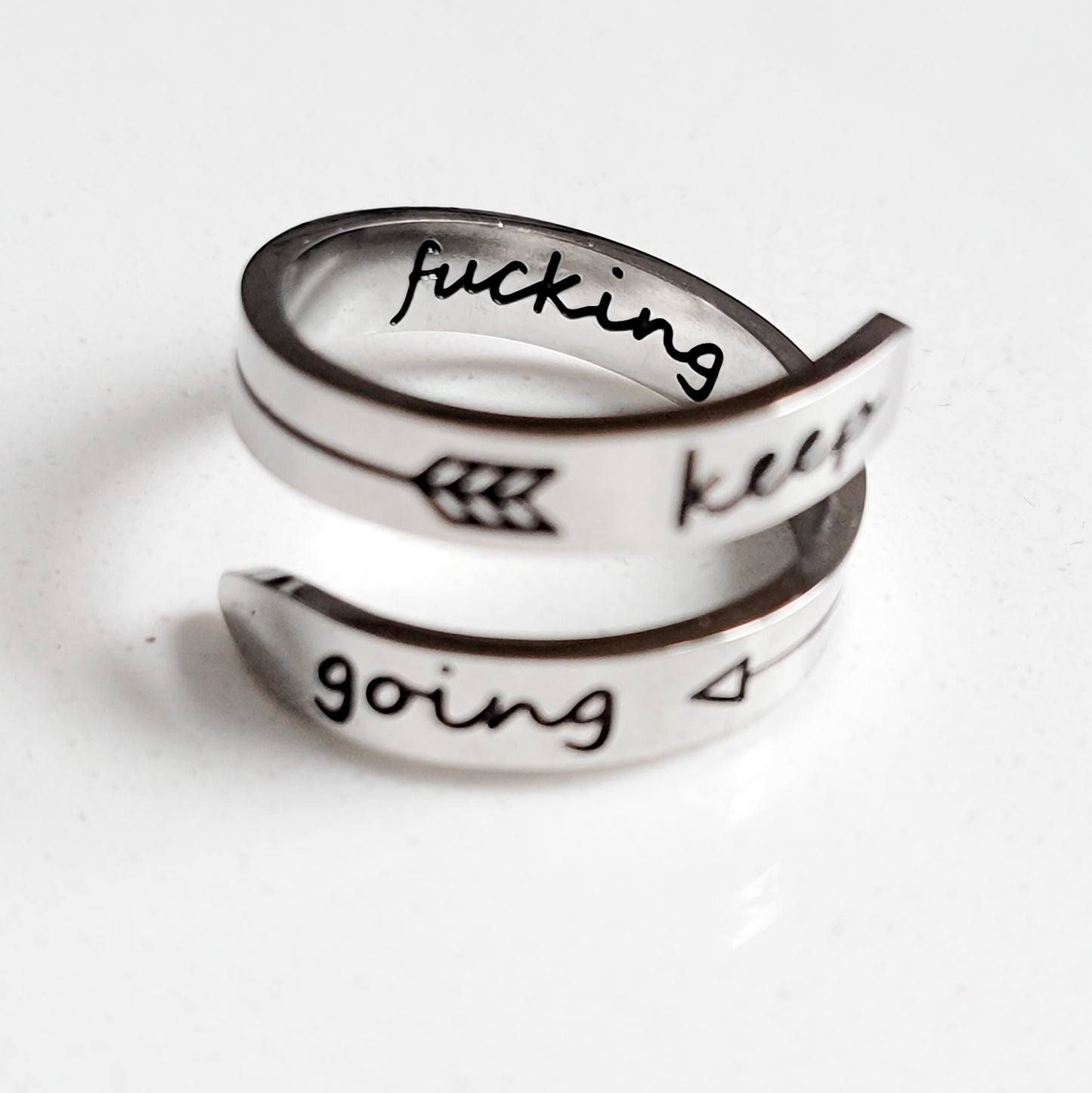 Keep Fucking Going Stainless Steel Ring