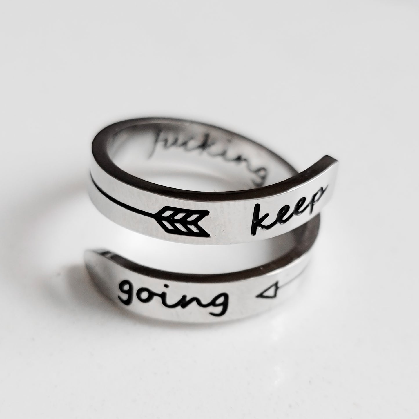 Keep Fucking Going Stainless Steel Ring