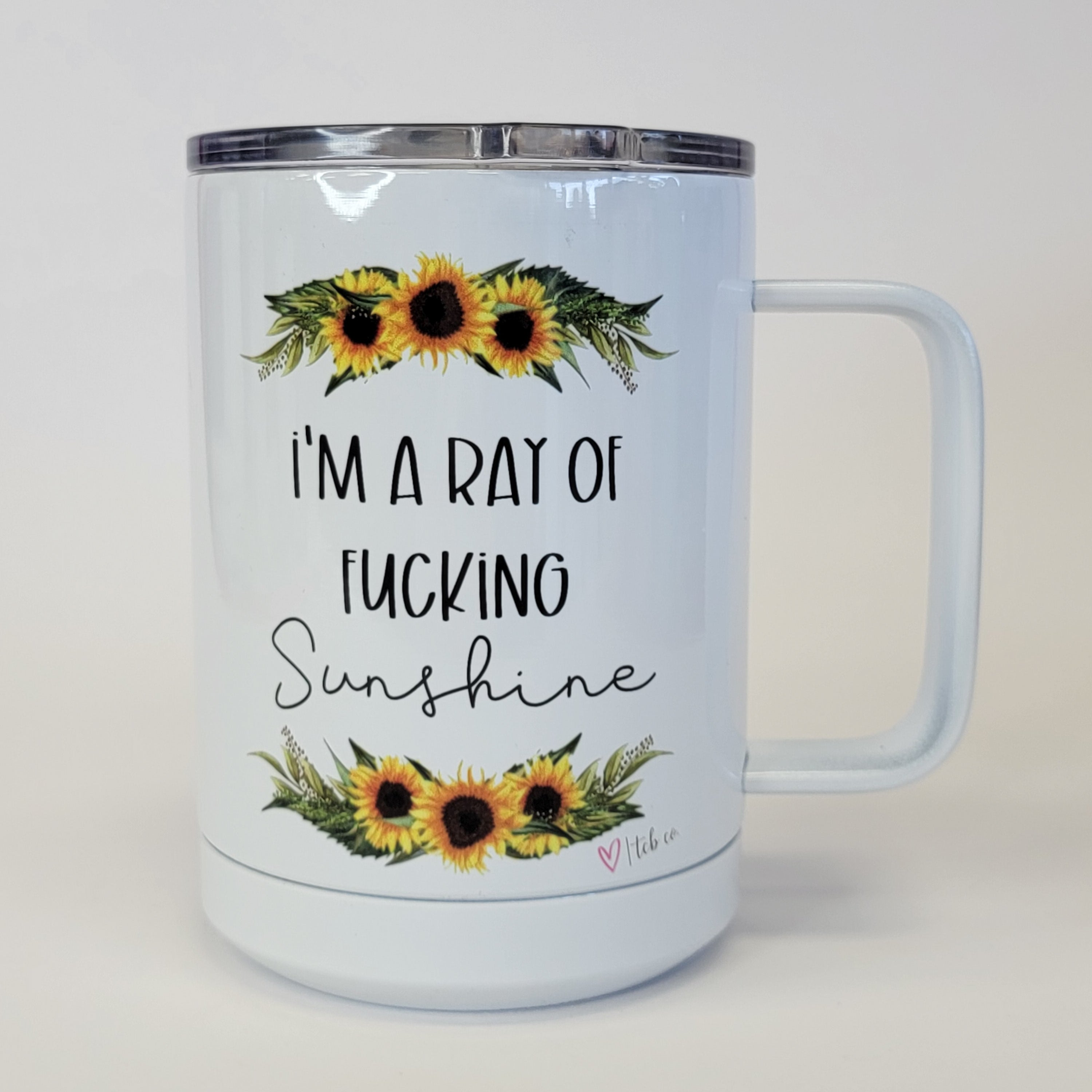 I'm A Ray Of Fucking Sunshine Glass Cup With Wood Lid and Straw, Adult –