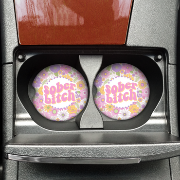 Sober Bitch Car Coaster Set (Set of 2)