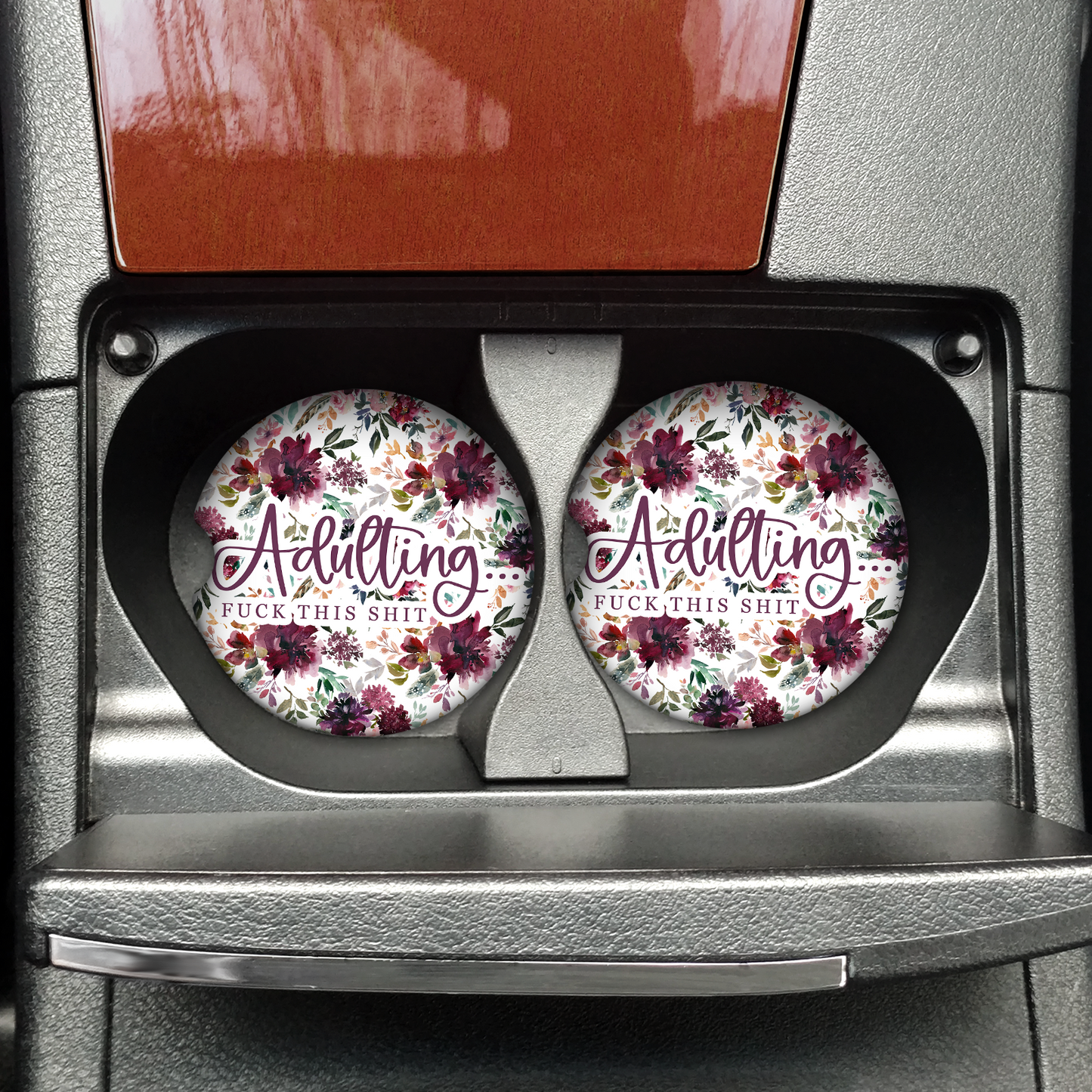 Adulting, Fuck This Shit Car Coaster Set (Set of 2)