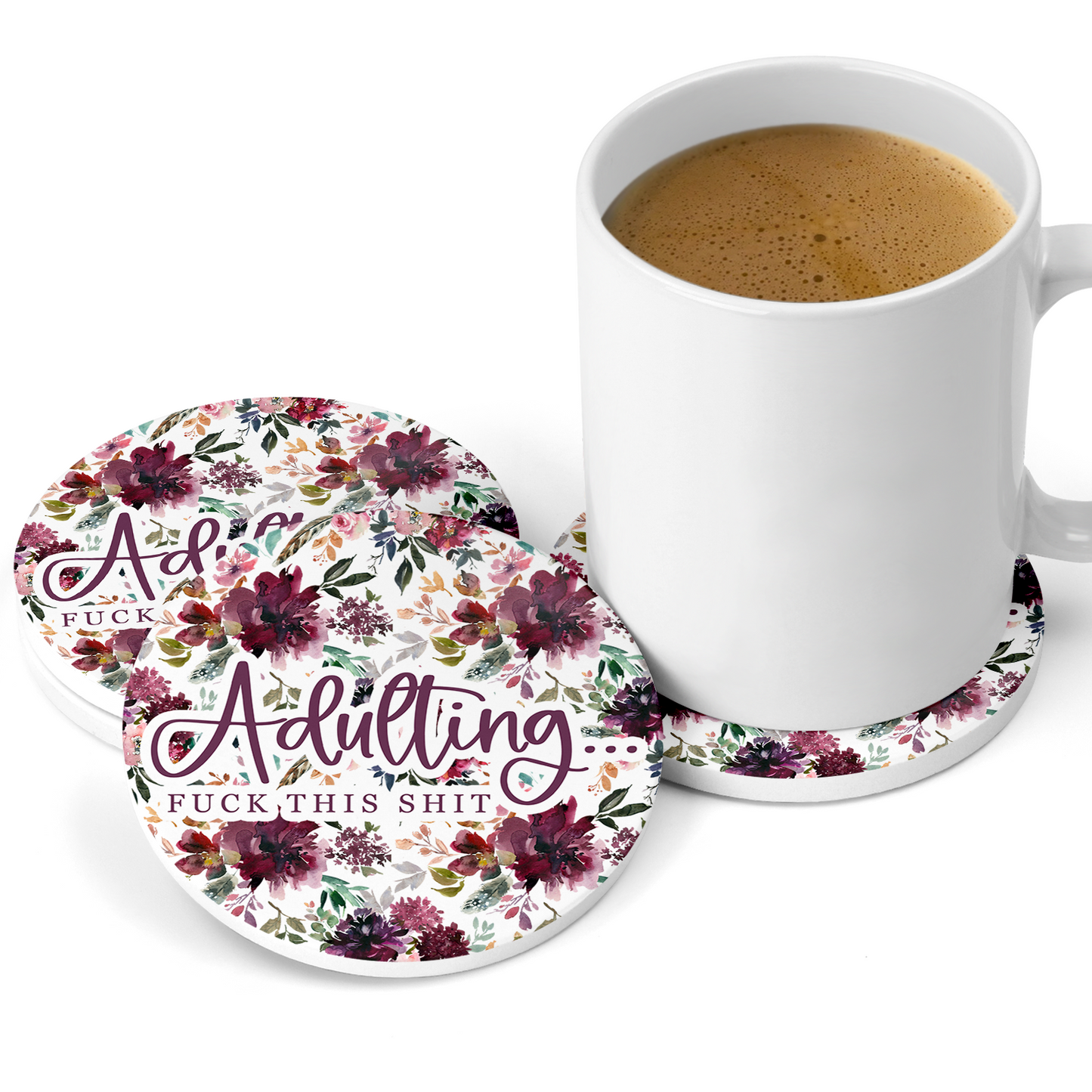 Adulting, Fuck This Shit Sandstone Coaster Set