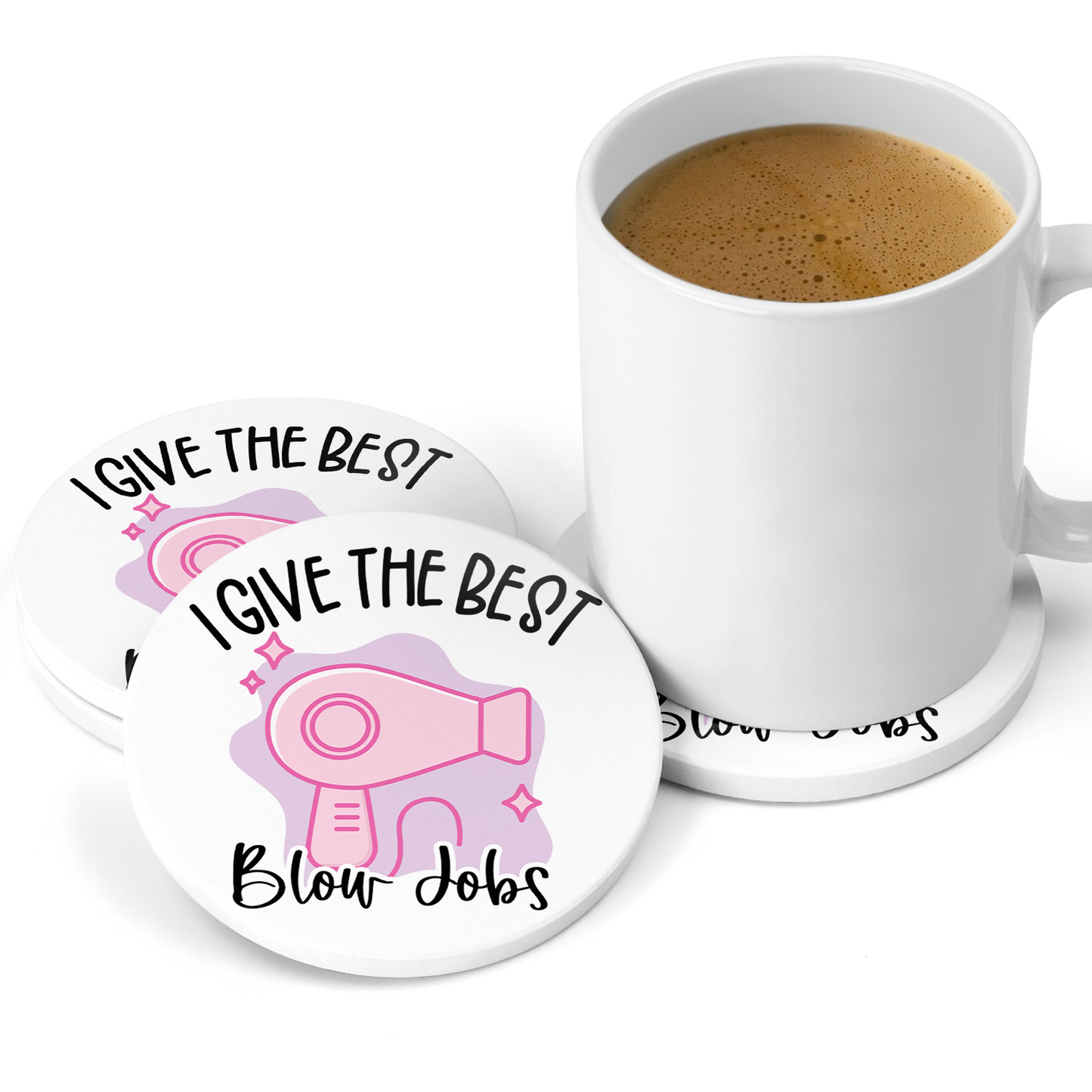 I Give The Best Blow Jobs Sandstone Coaster Set