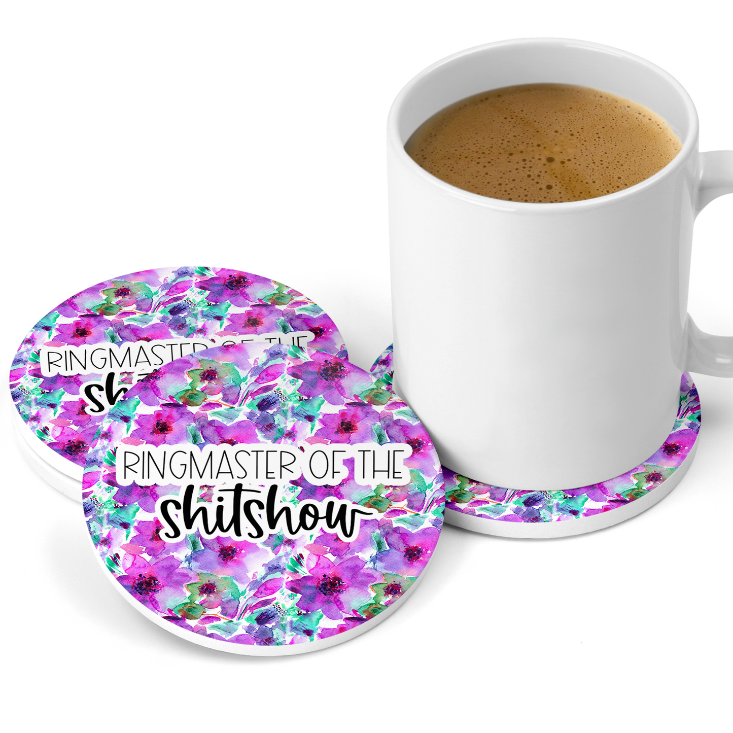 Ringmaster Of The Shitshow Sandstone Coaster Set