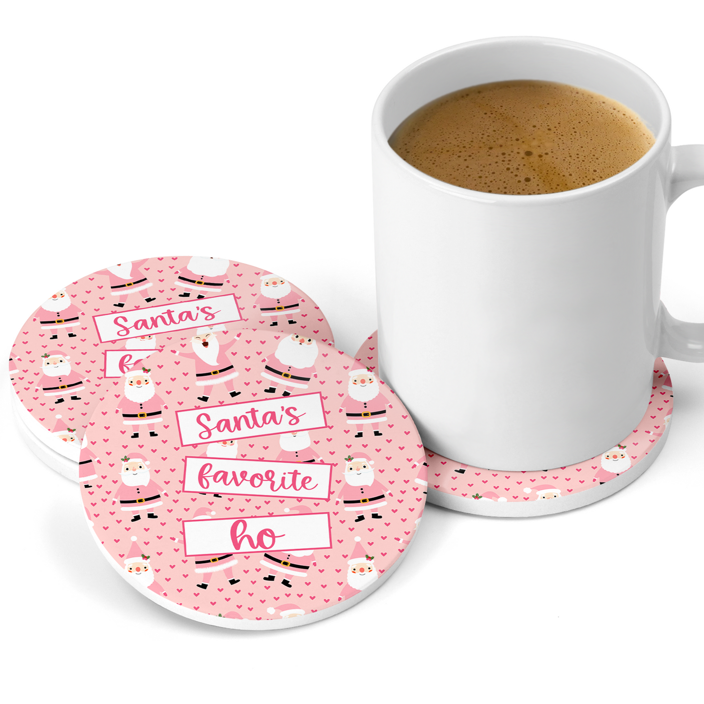 Santa's Favorite Ho Sandstone Coaster Set