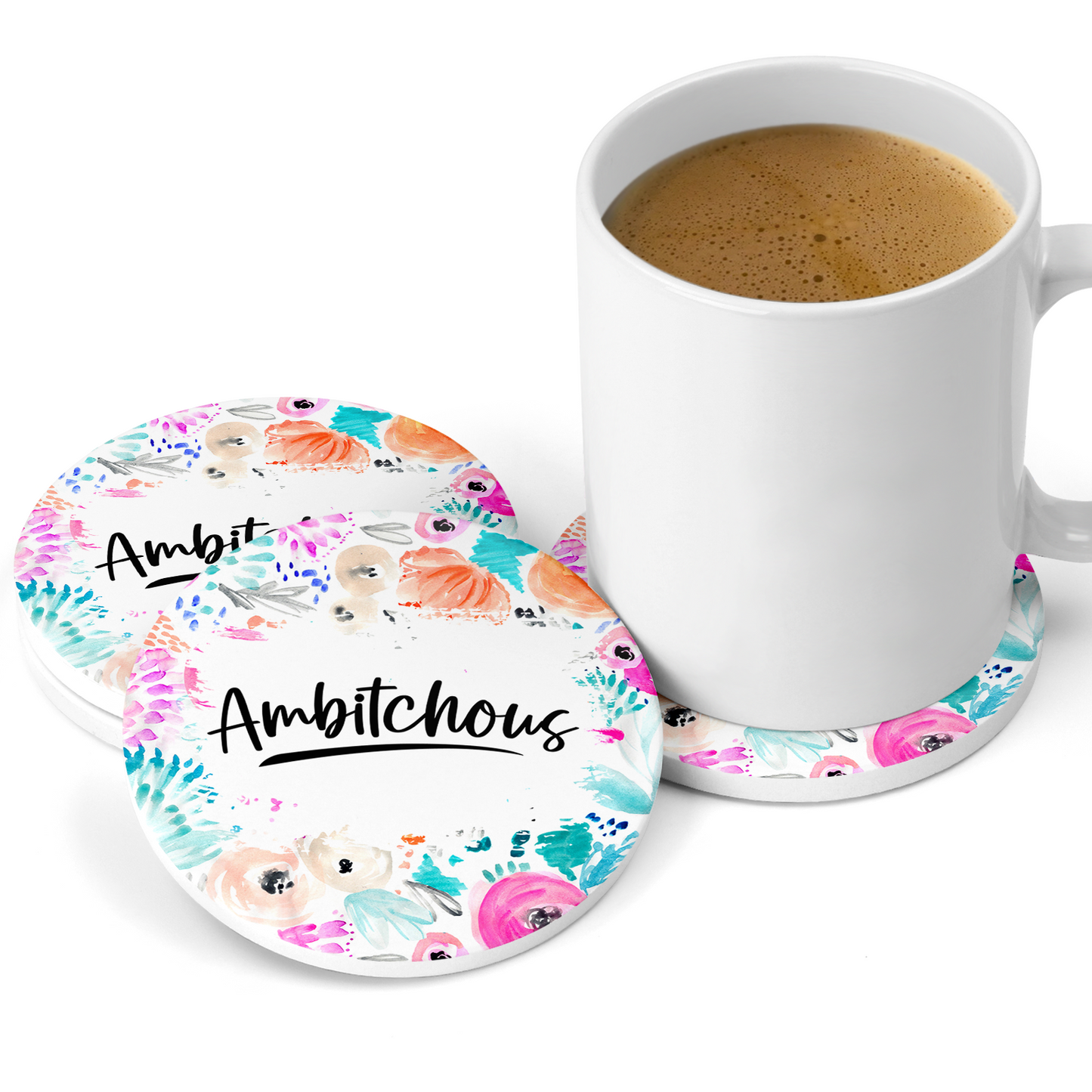 Ambitchous Sandstone Coaster Set