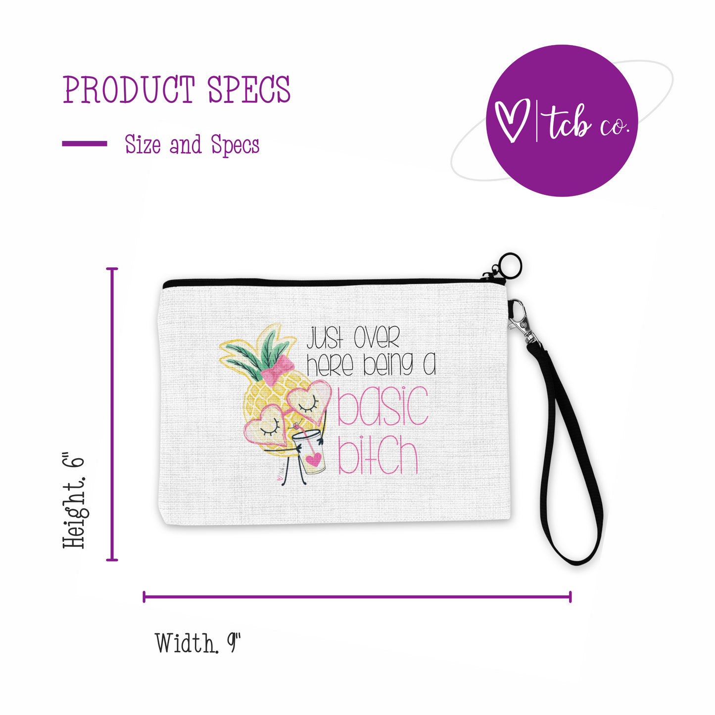 Basic Bitch Pineapple Cosmetic Bag