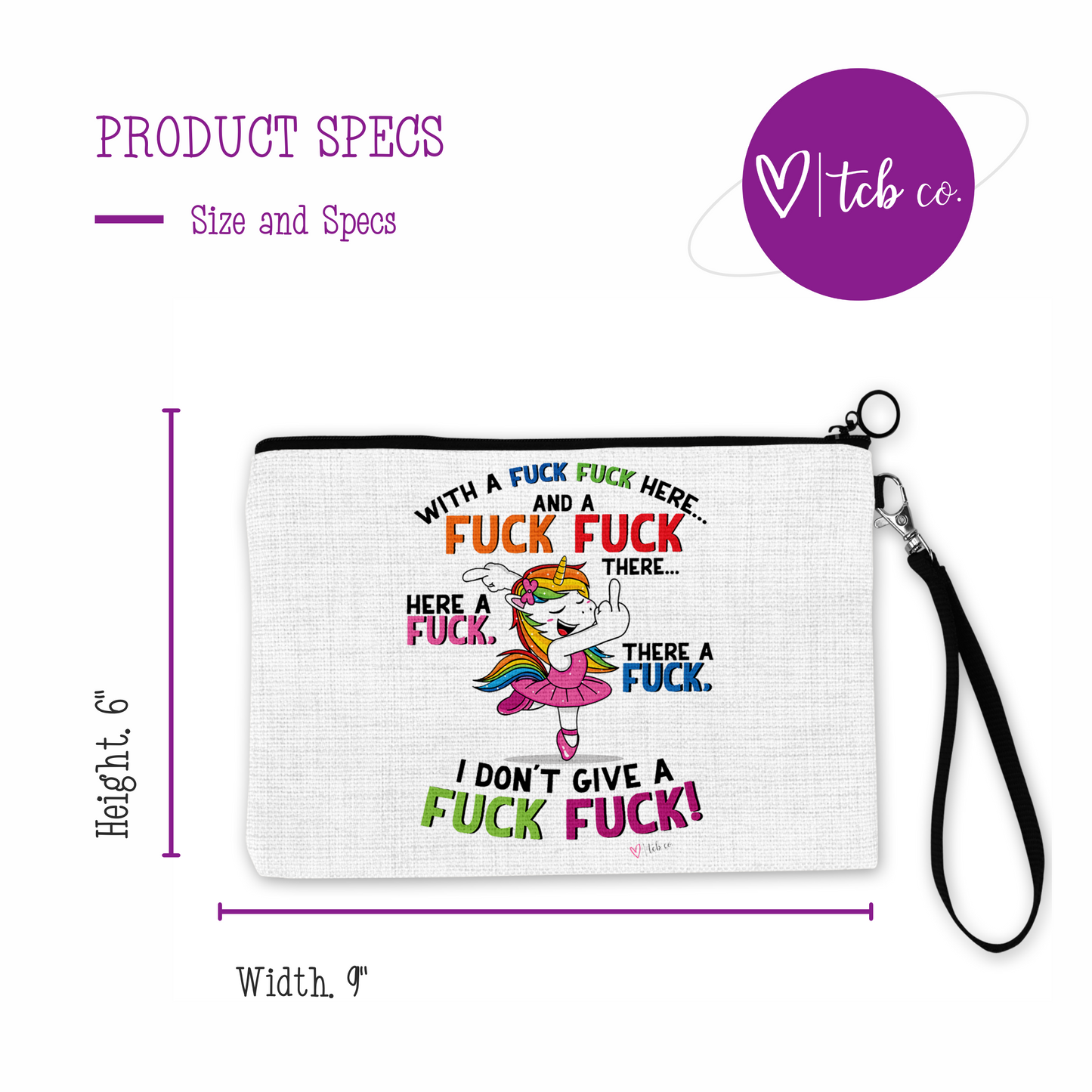 Fuck Fuck Here Unicorn Cosmetic Bag