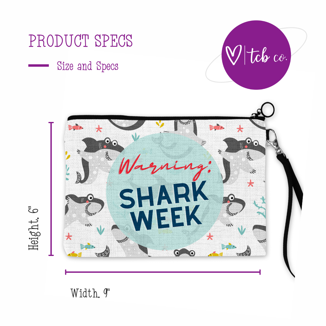 Warning! Shark Week Cosmetic Bag