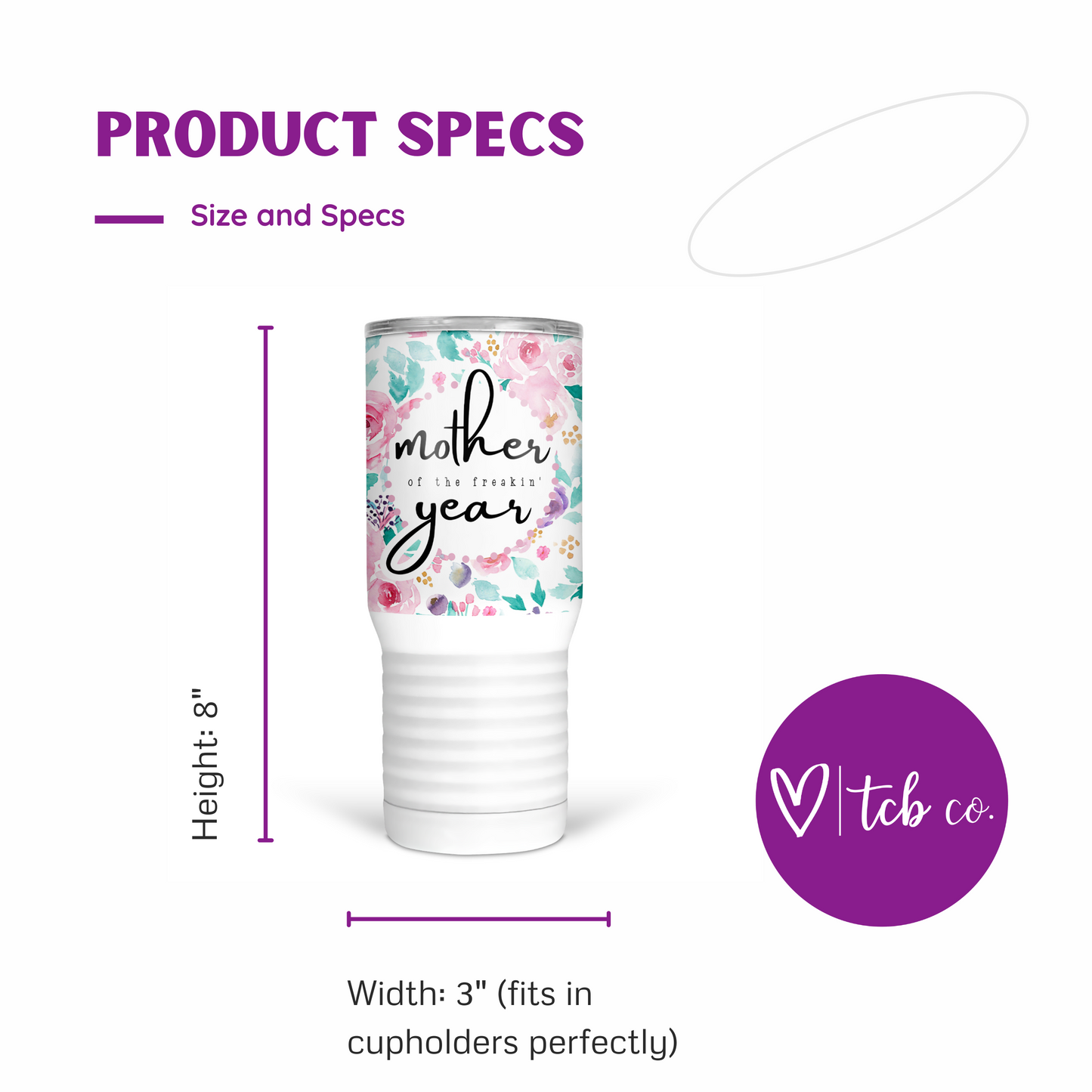 Mother of the Freaking Year 20 Oz Travel Tumbler