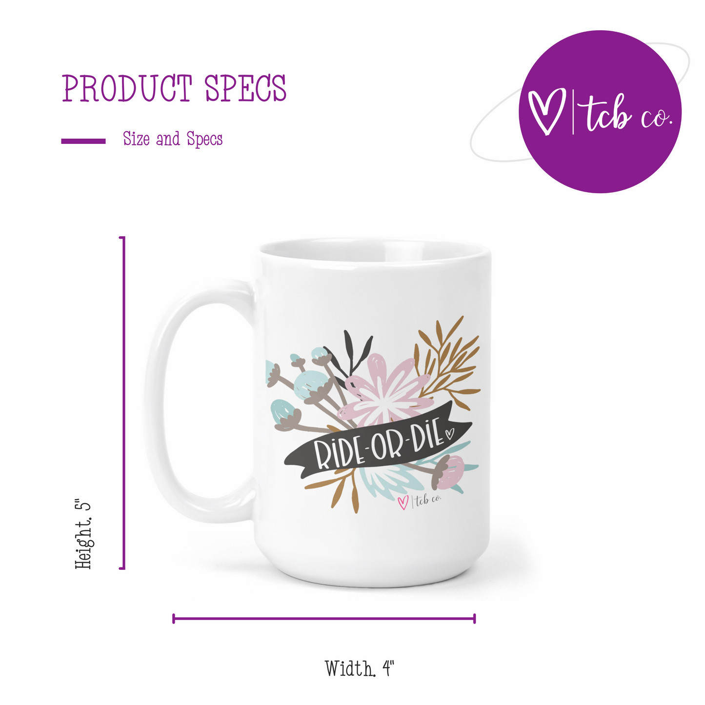 Ride Or Die 15 Oz Ceramic Mug