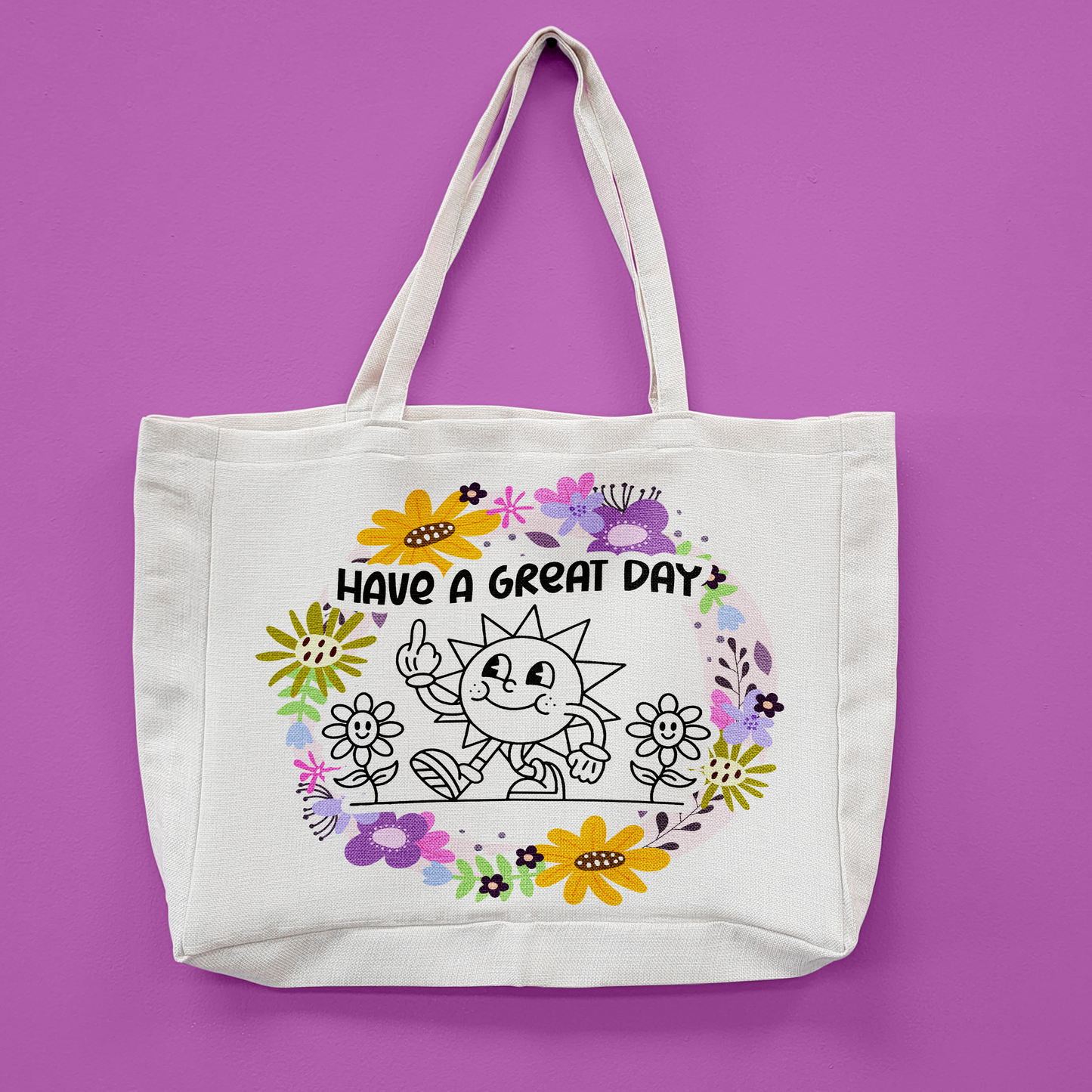 Have A Nice Day Oversized Tote Bag