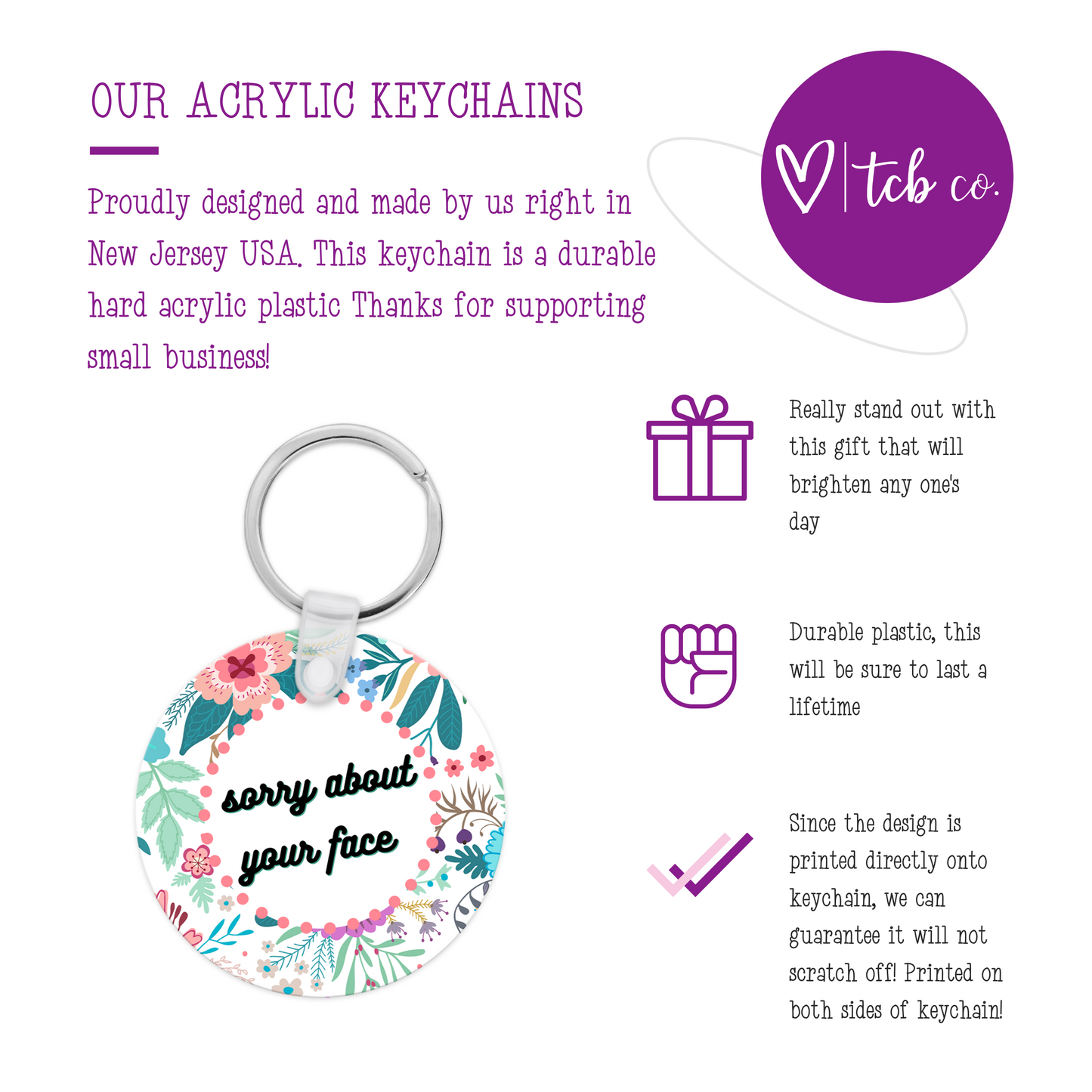 Sorry About Your Face Keychain