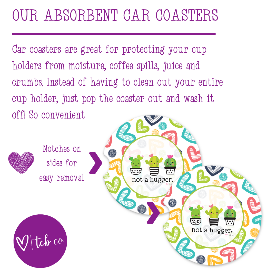 Not A Hugger Car Coaster Set (Set of 2)