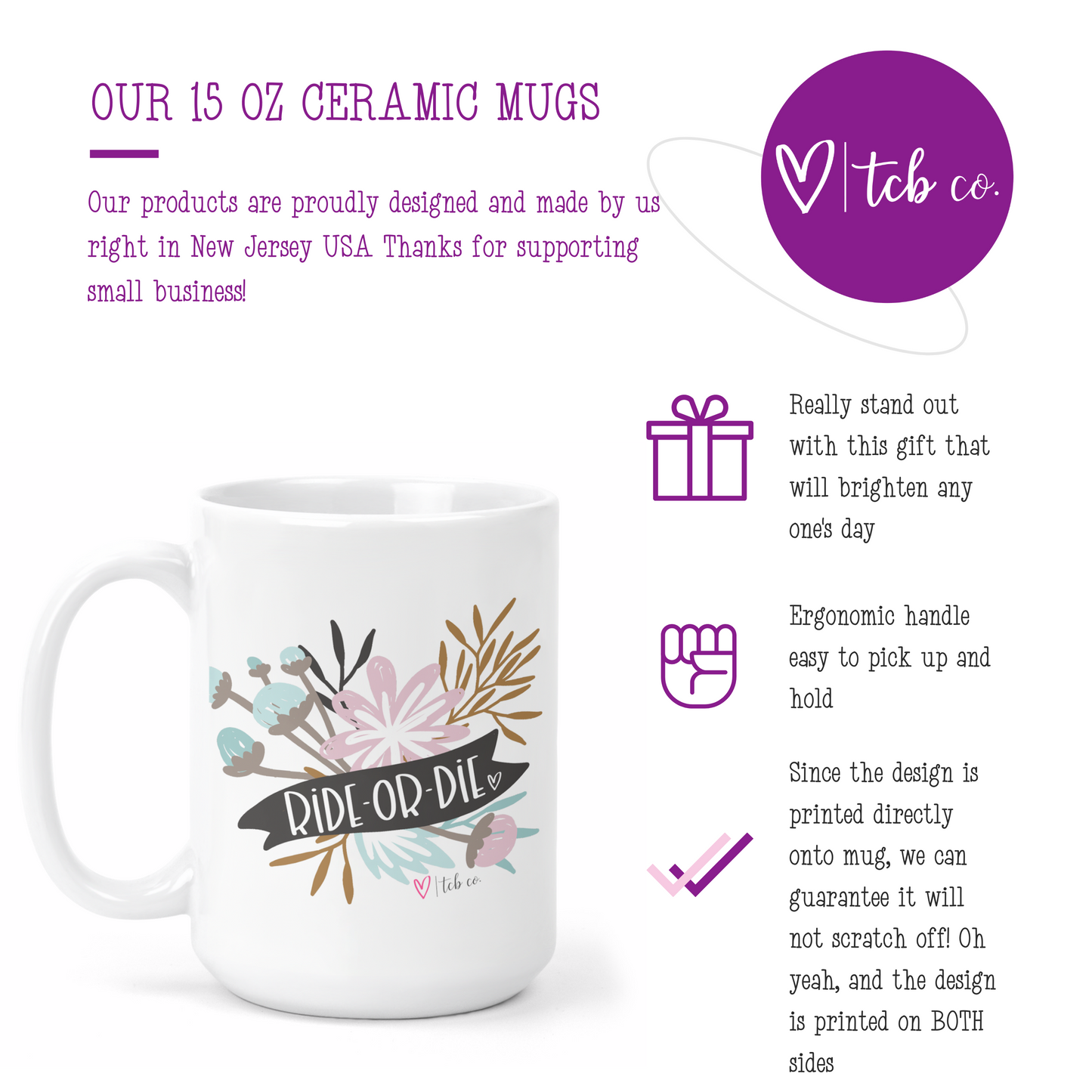 Ride Or Die 15 Oz Ceramic Mug