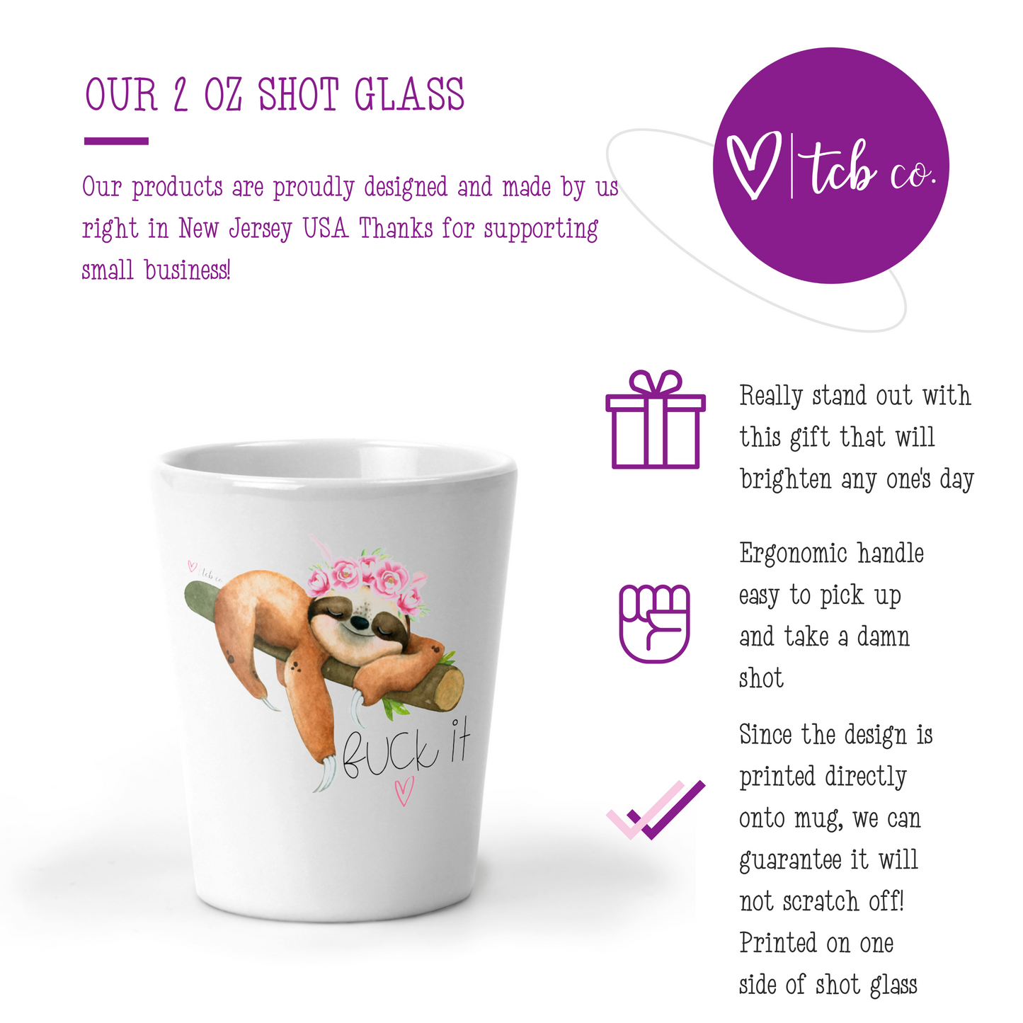Fuck It Sloth Shot Glass